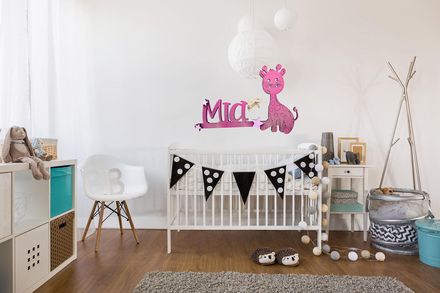 Namensschild mit Giraffe personalisiert | Türschild | Kinderzimmerdeko | Kinderzimmertürschild | Wanddeko
