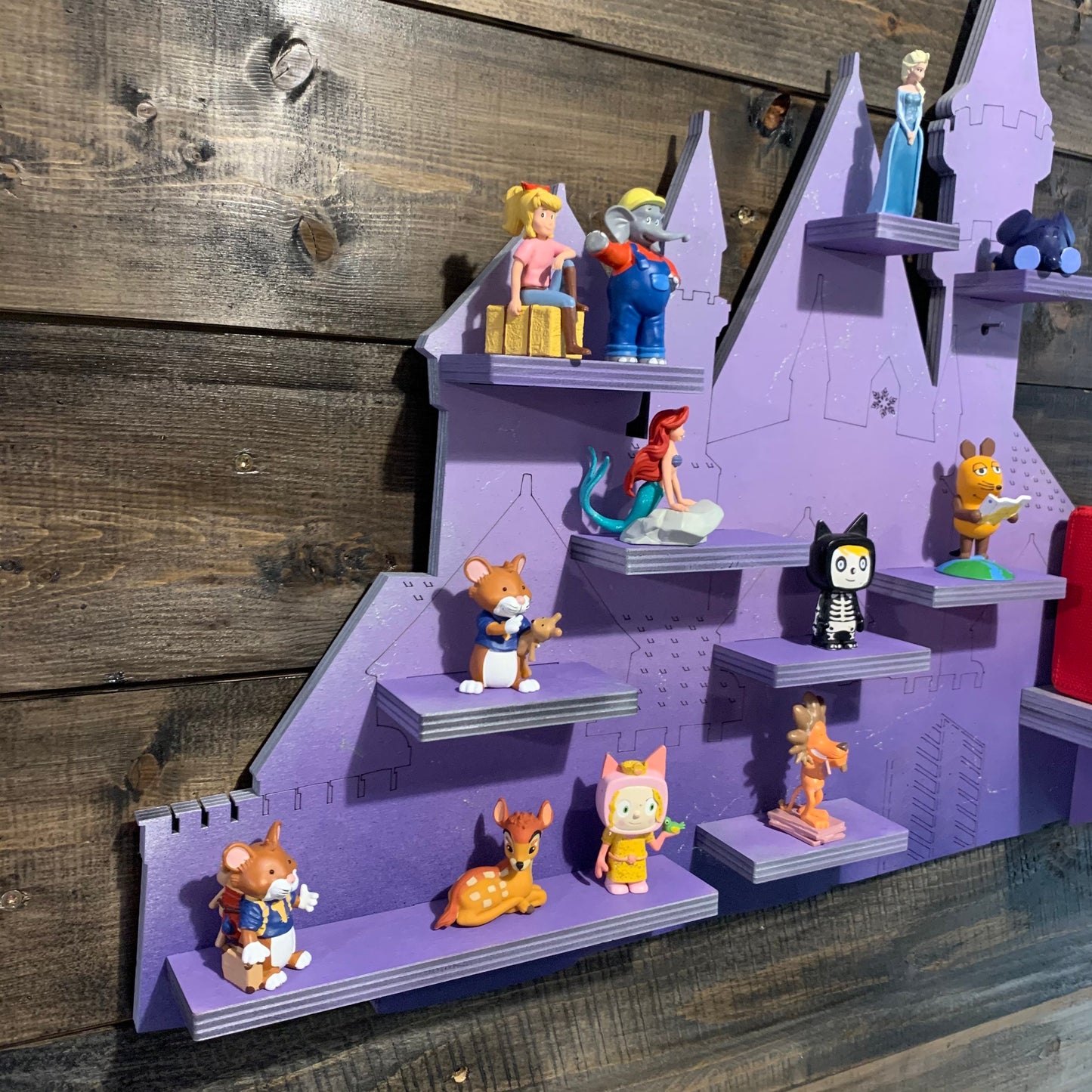 Toniebox Regal Königin / Prinzessin Schloss | Ablage für Musikbox & Toniefiguren | Wandregal | Figuren | Wandhalterung | mit Eiseffekte