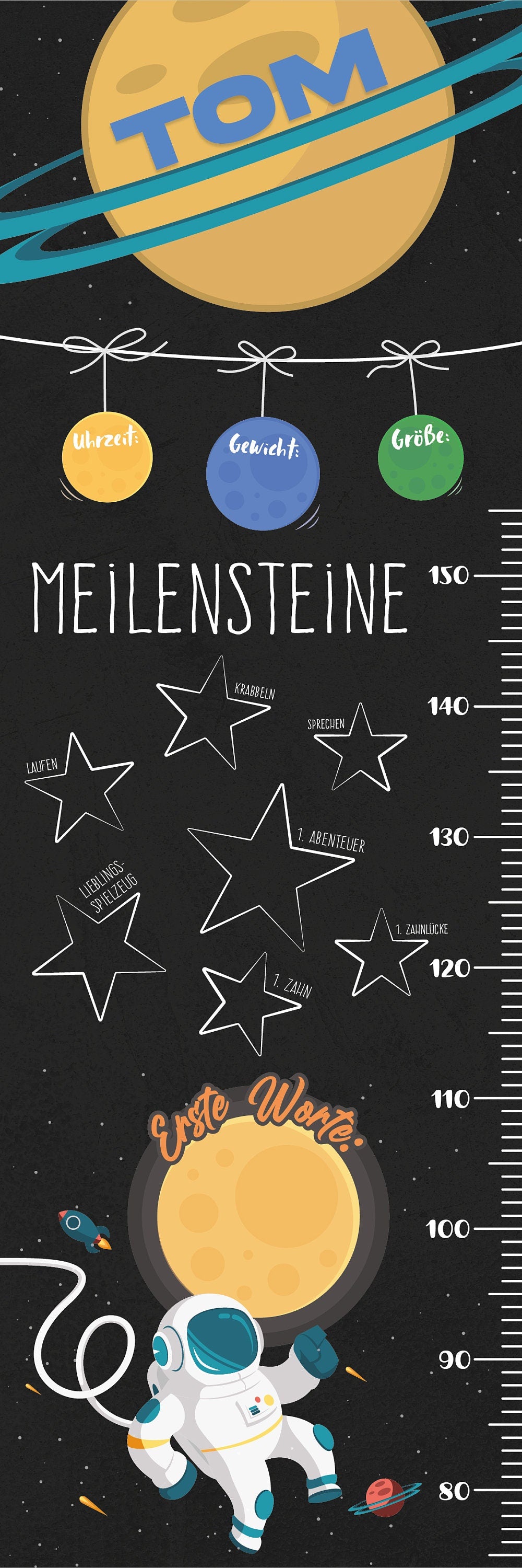 personalisierte Messlatte für Kinder | Kinderzimmer | Meilensteintafel | Kindermesslatte | Geburtsgeschenk | Taufe