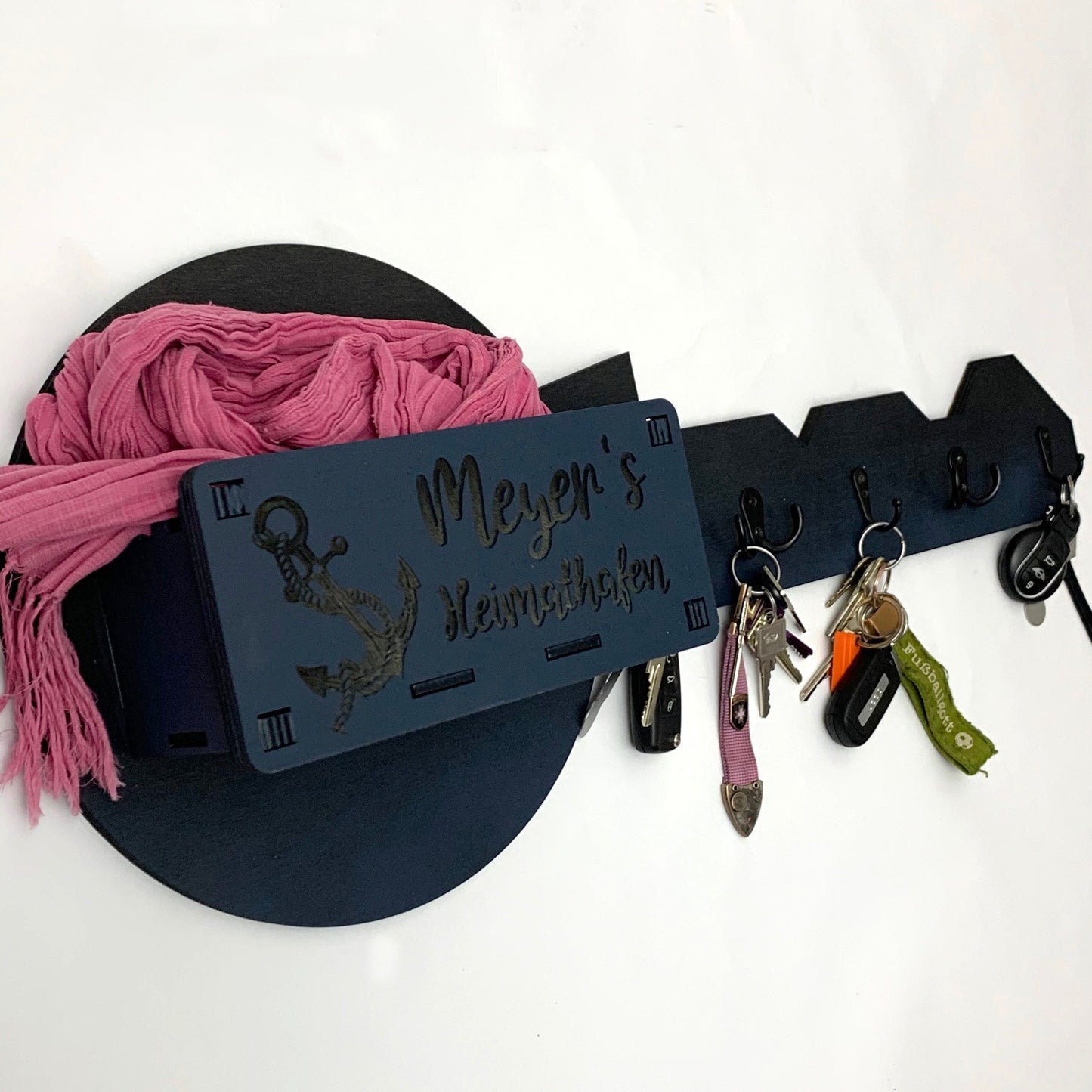 personalisiertes Schlüsselbrett | Garderobe & Kiste | Schlüsselkasten | Schlüsselparkplatz | Schlüsselleiste | Holz