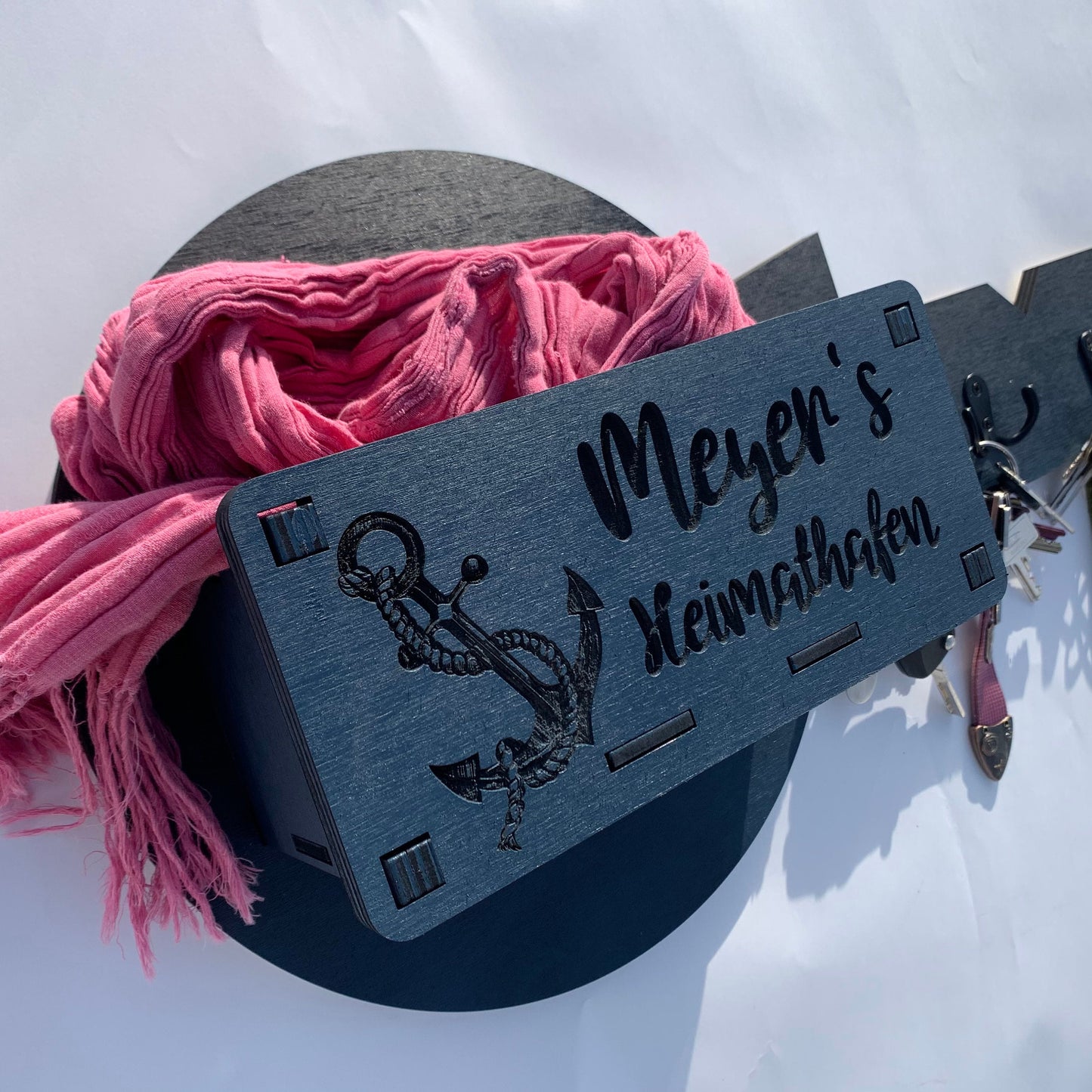 personalisiertes Schlüsselbrett | Garderobe & Kiste | Schlüsselkasten | Schlüsselparkplatz | Schlüsselleiste | Holz