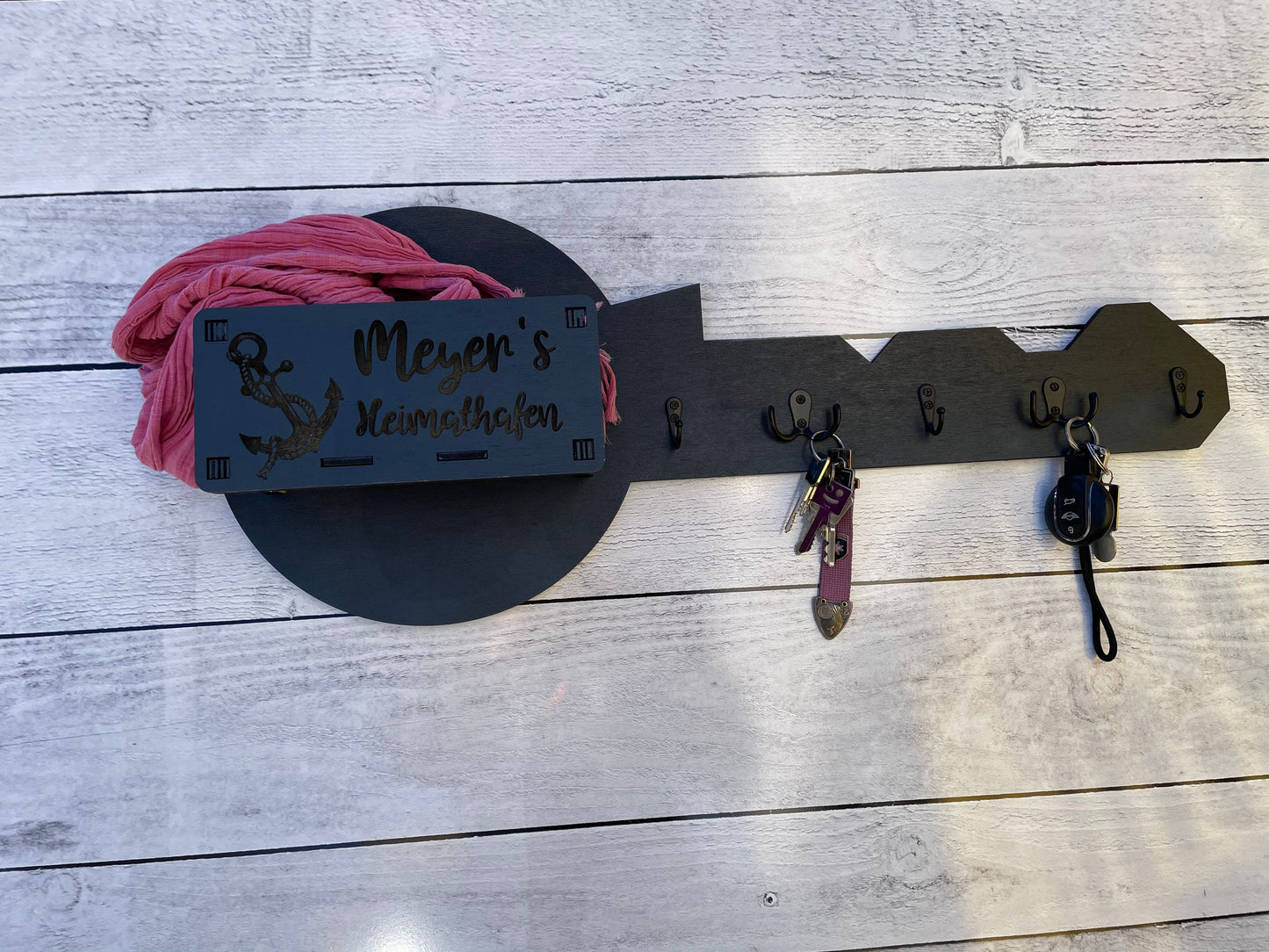 personalisiertes Schlüsselbrett | Garderobe & Kiste | Schlüsselkasten | Schlüsselparkplatz | Schlüsselleiste | Holz