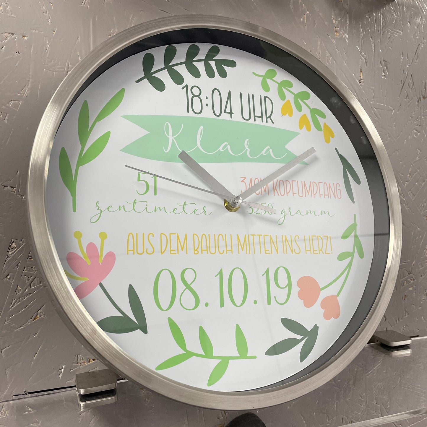 Kinderzimmeruhr | Kinderuhr | Wanduhr | Geburtsuhr | personalisiert | Kinderwanduhr | mit Geburtsdaten