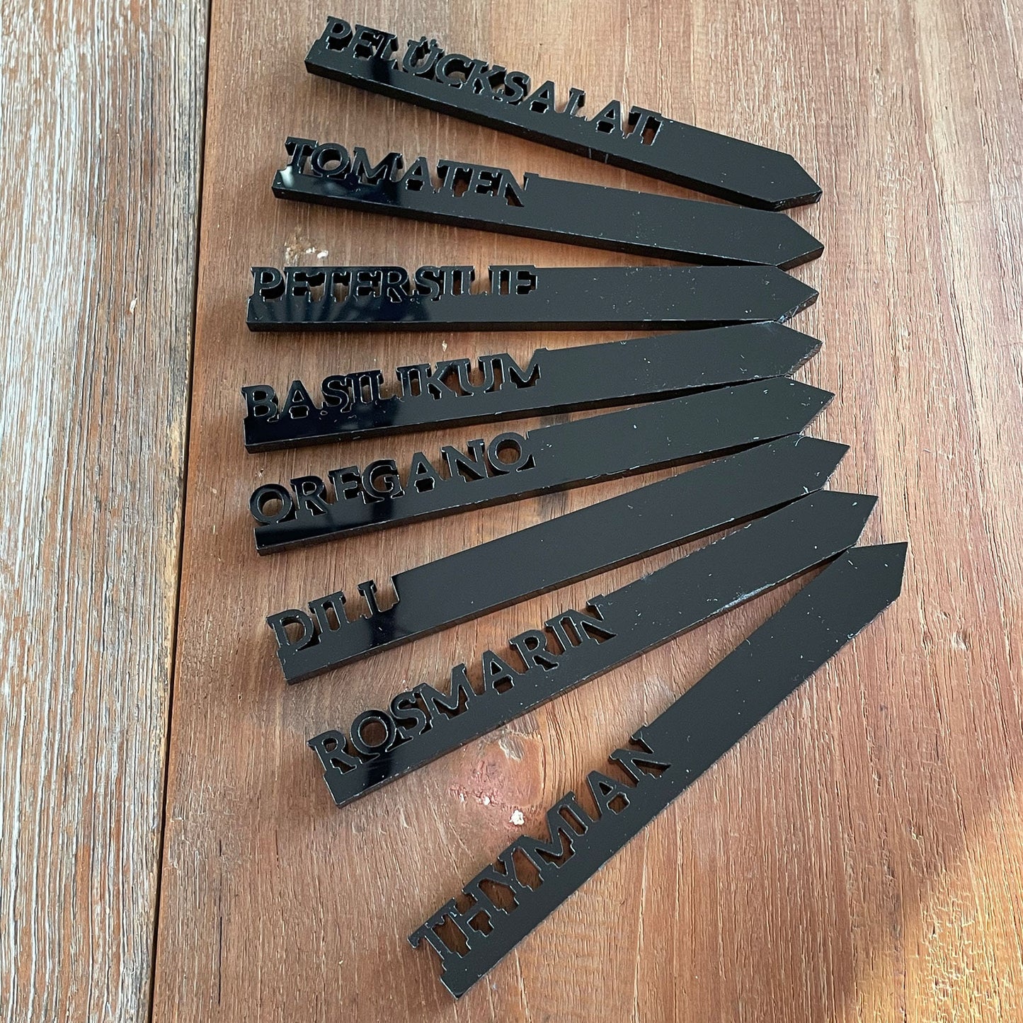 Pflanzstecker personalisiert 10 Stück | aus Acryl | Beetstecker | Gemüse | Kräuter | Obst | Blumen | Garten Beschriftung