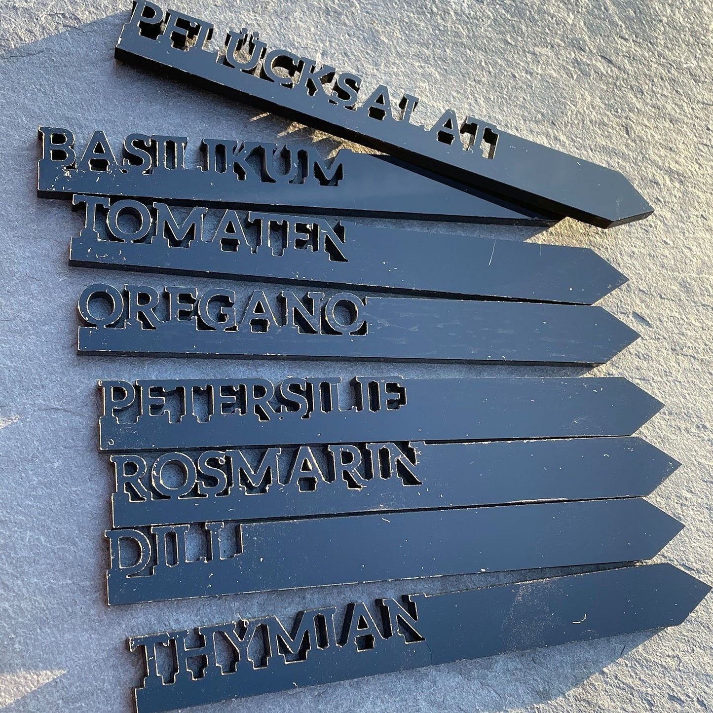 Pflanzstecker personalisiert 10 Stück | aus Acryl | Beetstecker | Gemüse | Kräuter | Obst | Blumen | Garten Beschriftung