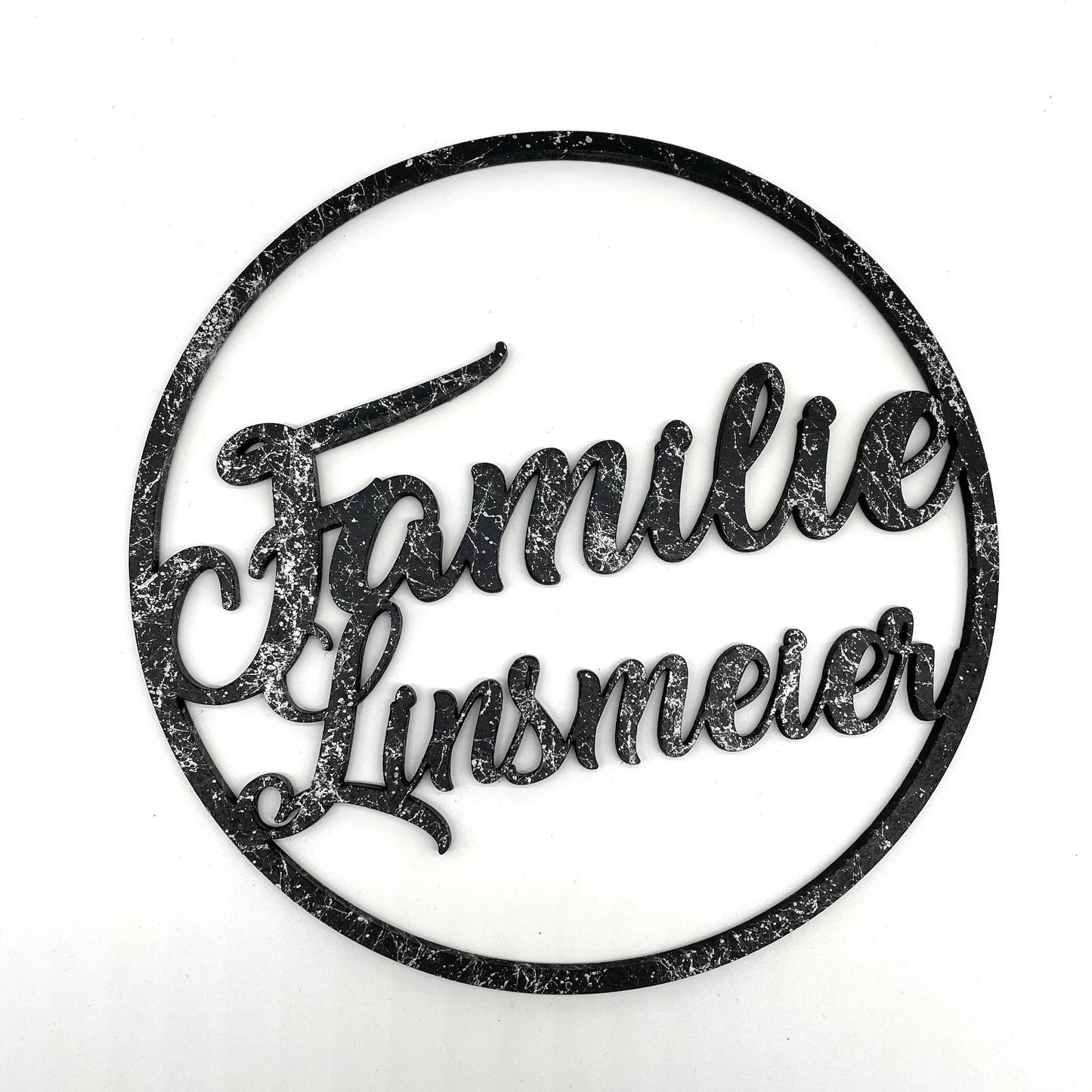 Türkranz, Fensterkranz, Familienschild, Familienname, rundes Türschild, Holzschild, personalisiert