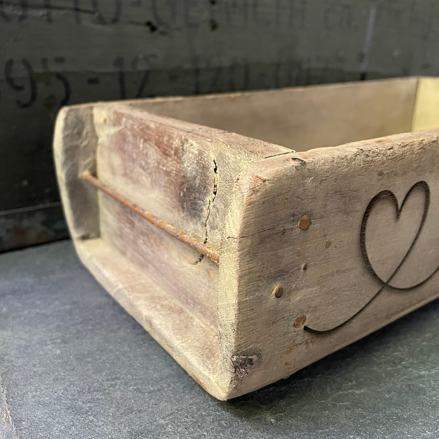 Ziegelform HOME, Aufbewahrung, Holz Vintage personalisierbar, rustikale Deko aus Altholz