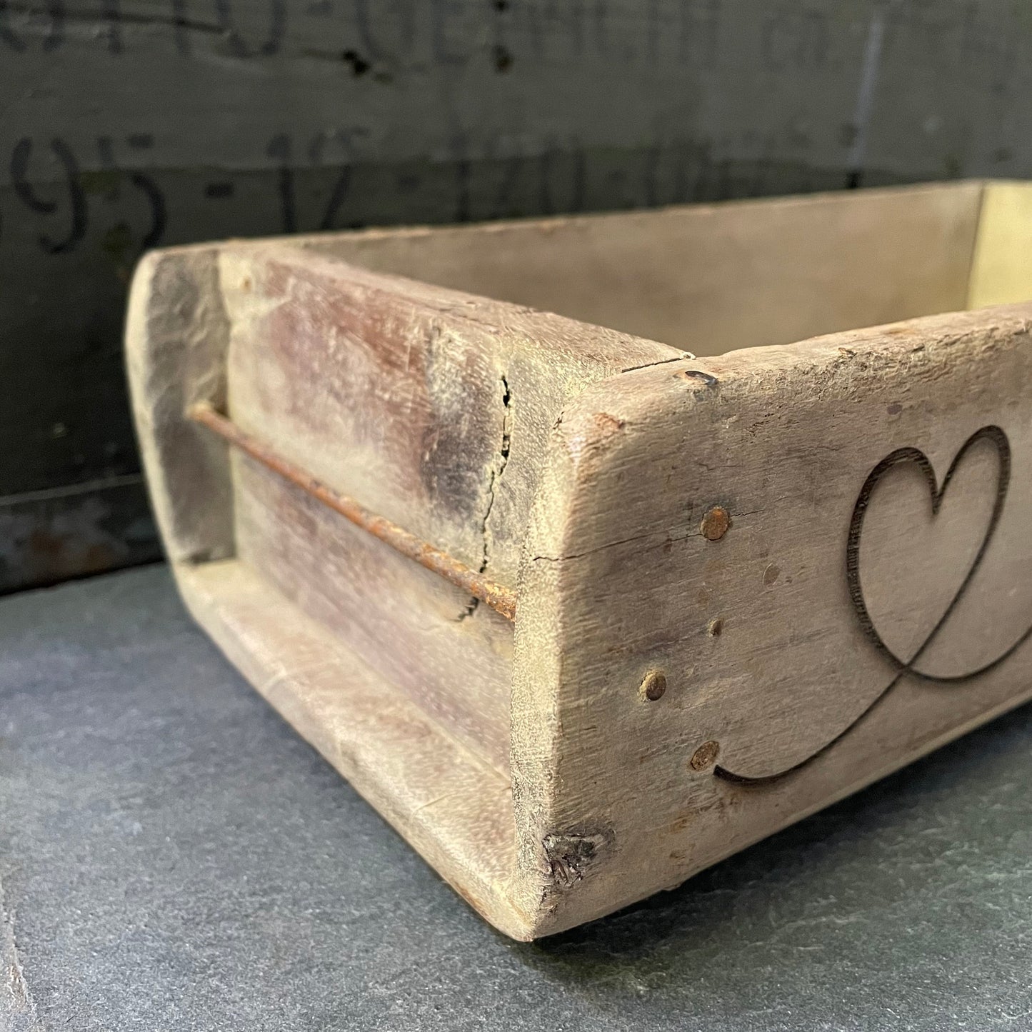 Ziegelform HOME, Aufbewahrung, Holz Vintage personalisierbar, rustikale Deko aus Altholz