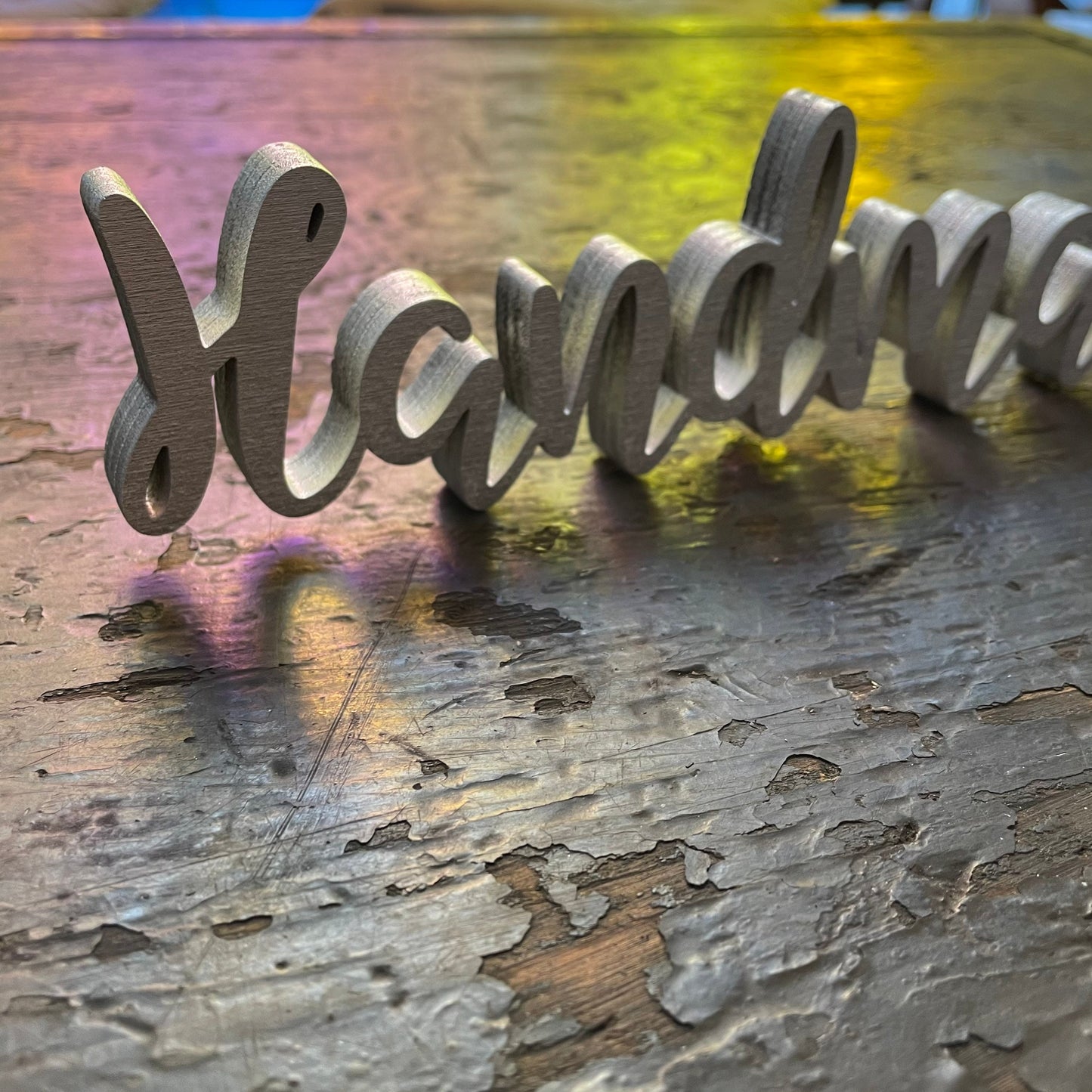 Schriftzug HANDMADE aus Holz | 3D Schriftzug | Deko