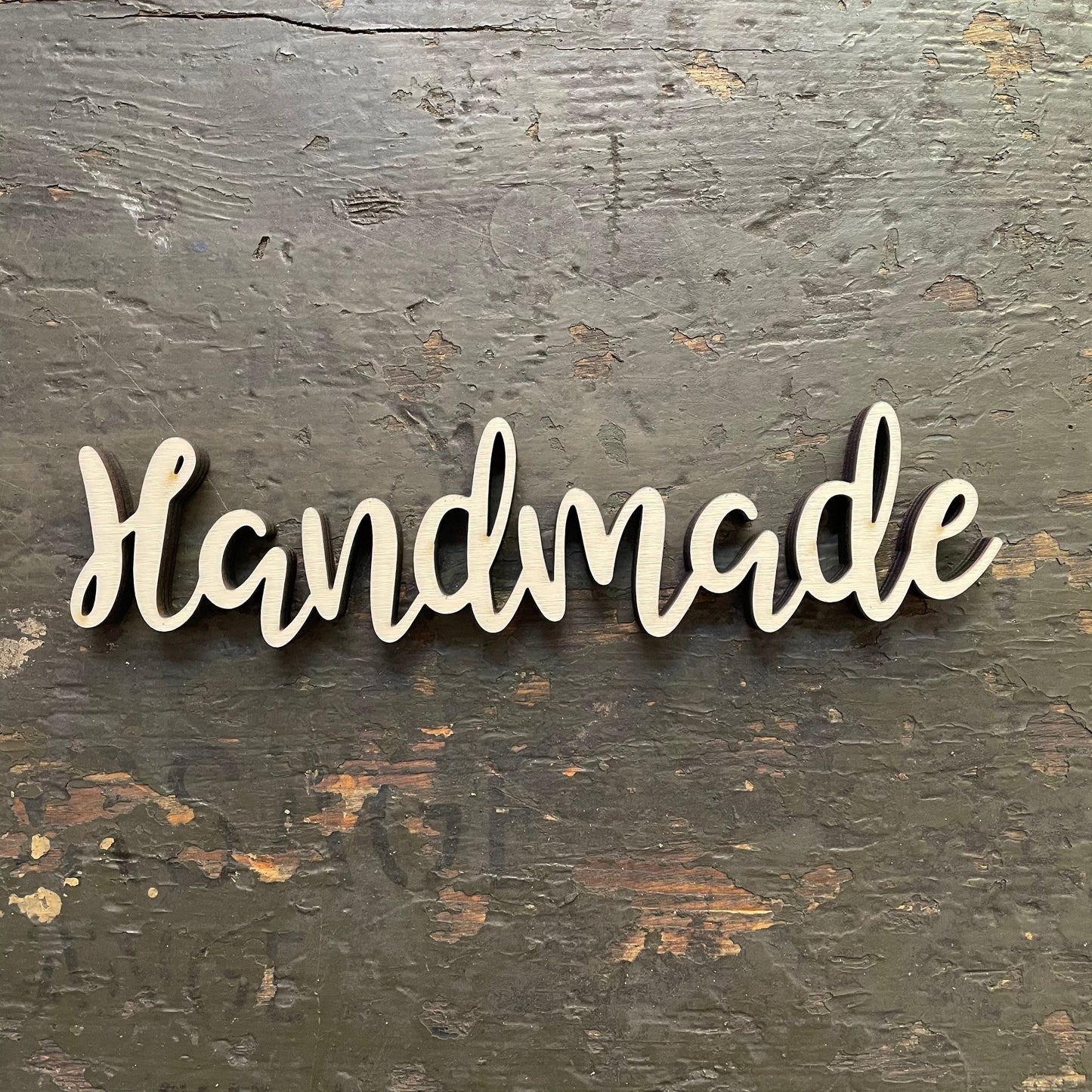Schriftzug HANDMADE aus Holz | 3D Schriftzug | Deko