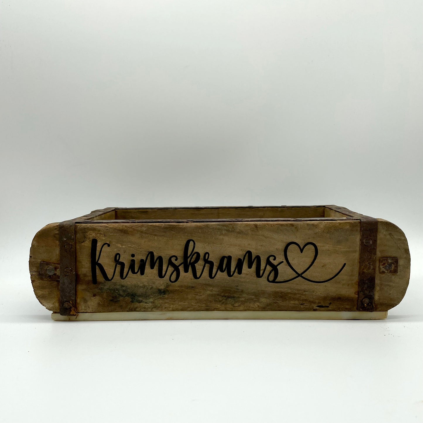 Ziegelform HOME, Aufbewahrung, Holz Vintage personalisierbar, rustikale Deko aus Altholz