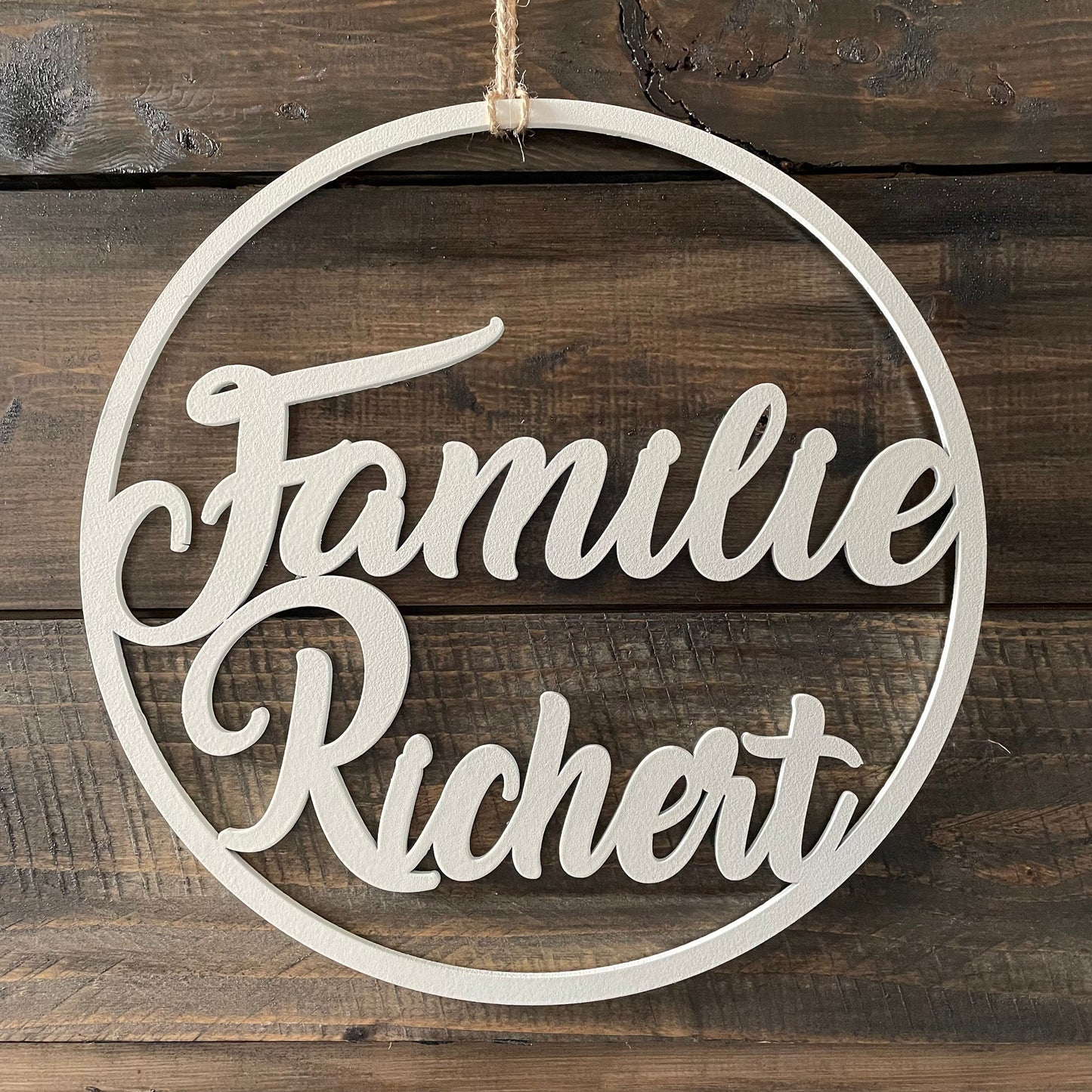 Türkranz, Fensterkranz, Familienschild, Familienname, rundes Türschild, Holzschild, personalisiert