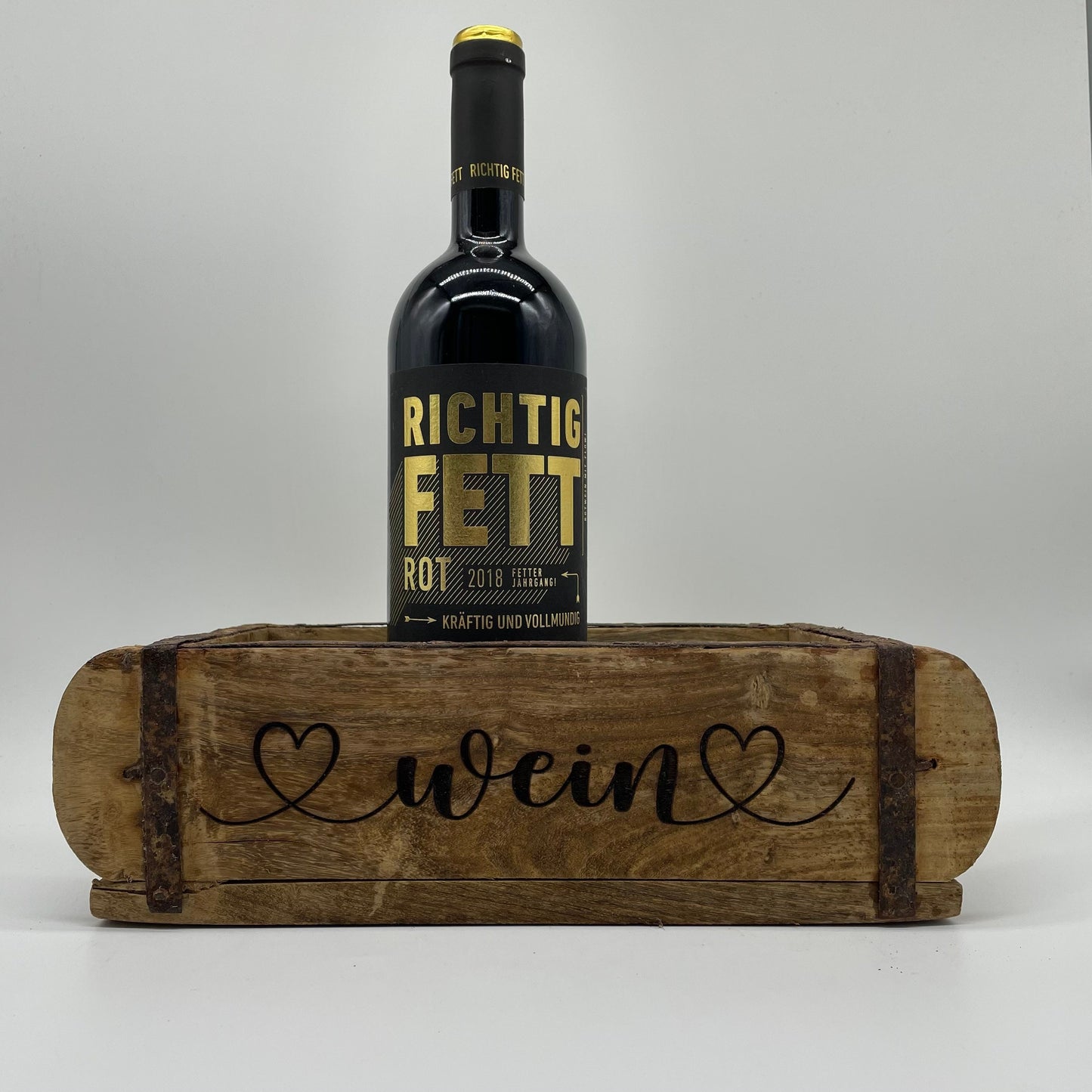 Ziegelform HOME, Aufbewahrung, Holz Vintage personalisierbar, rustikale Deko aus Altholz