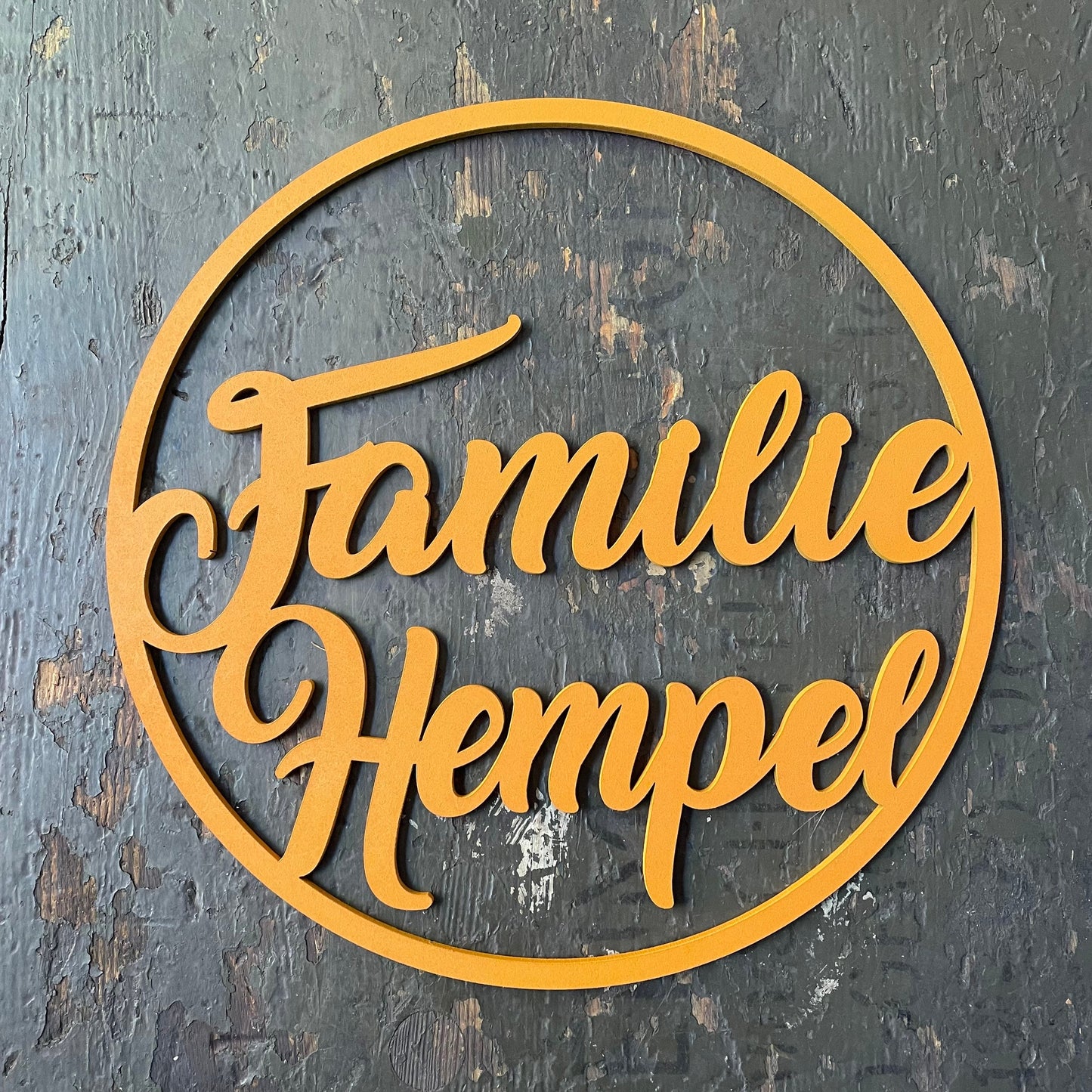 Türkranz, Fensterkranz, Familienschild, Familienname, rundes Türschild, Holzschild, personalisiert