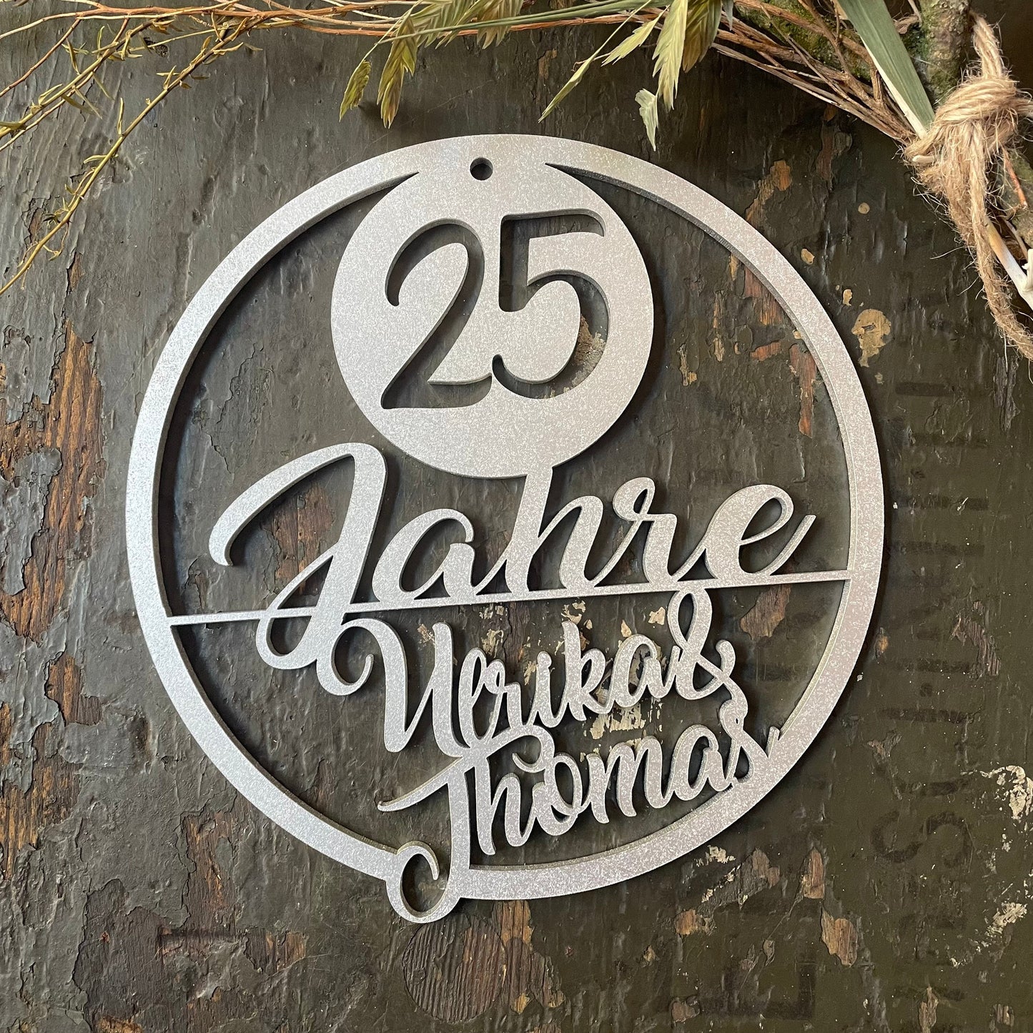 Jubiläumskranz, Jubiläum, 25 Jahre, 50 Jahre, gold Hochzeit, Silber Hochzeit, Hochzeitstag, personalisiert, Geschenk