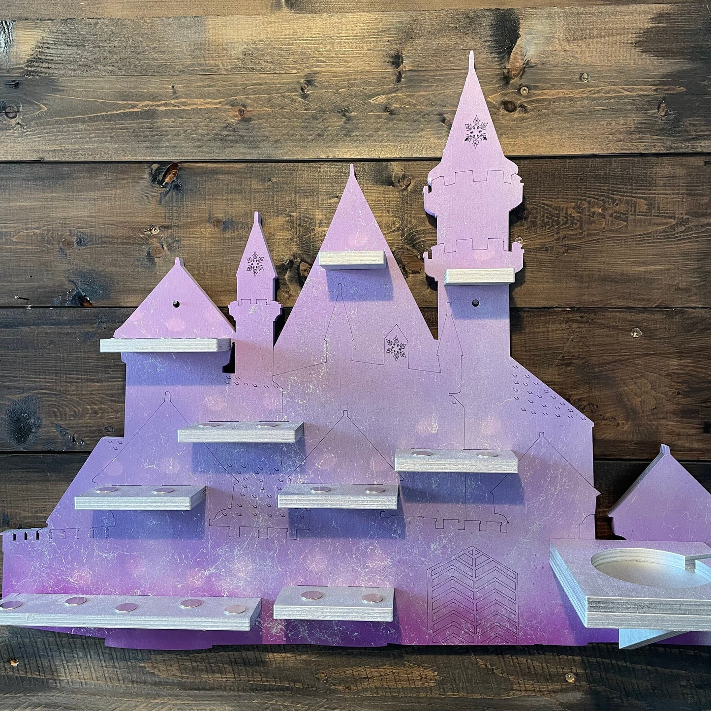 Toniebox Regal Königin / Prinzessin Schloss | Ablage für Musikbox & Toniefiguren | Wandregal | Figuren | Wandhalterung | mit Eiseffekte