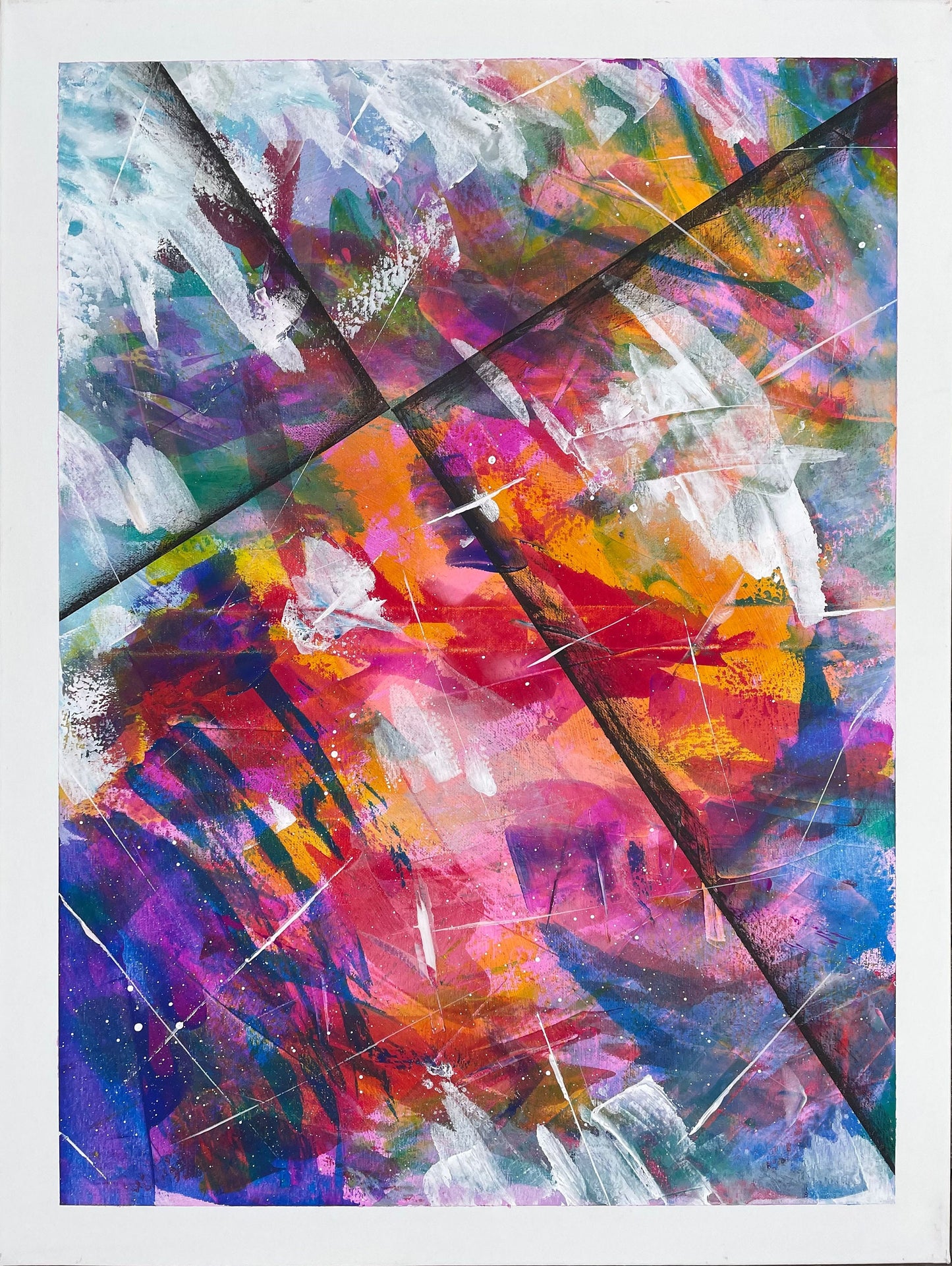 Abstraktes Bild aus Acryl handgemalt auf Leinwand 60x80 cm | modernes Gemälde | individuelle Wanddeko | Unikat