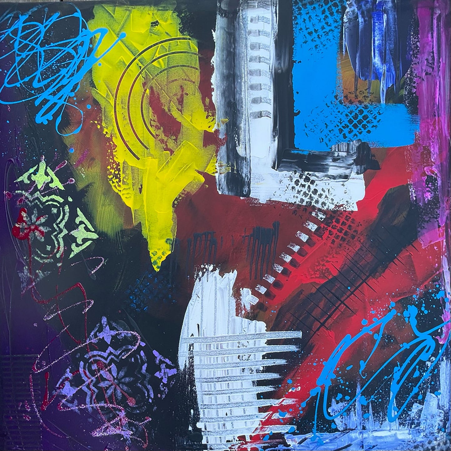 Abstraktes Gemälde aus Acryl handgemalt auf Leinwand 80x80 cm | modernes, individuelles Geschenk | Unikat