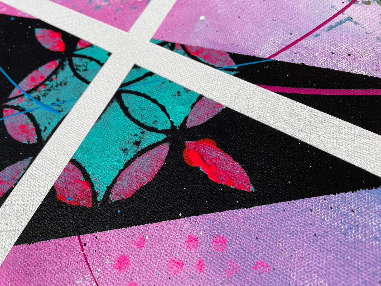 Abstraktes Gemälde aus Acryl handgemalt auf Leinwand 80x80 cm | modernes, individuelles Geschenk | Unikat