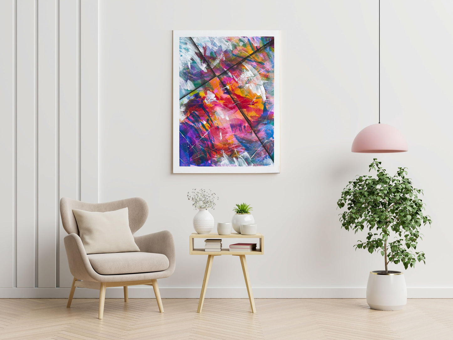 Abstraktes Bild aus Acryl handgemalt auf Leinwand 60x80 cm | modernes Gemälde | individuelle Wanddeko | Unikat