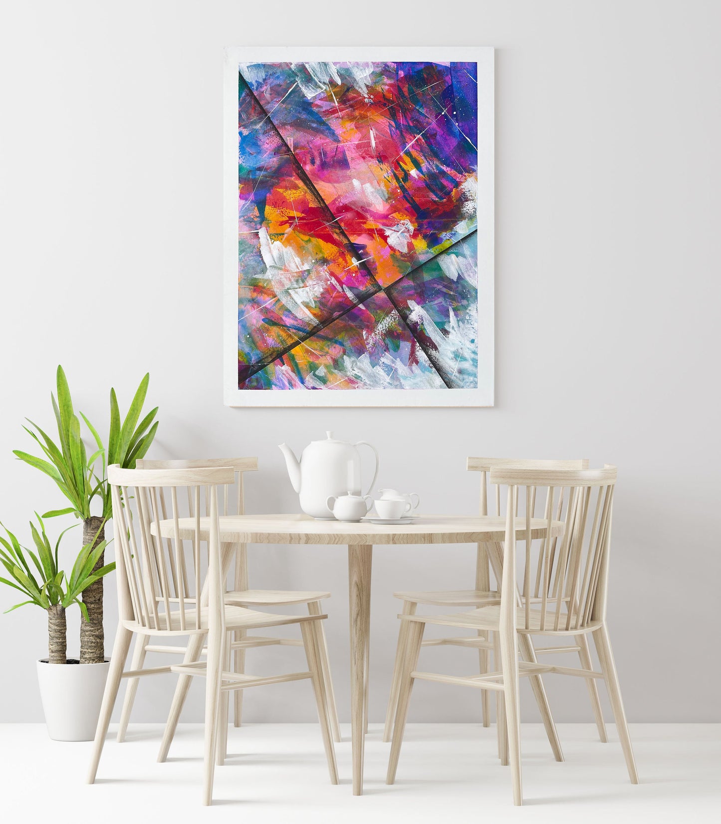 Abstraktes Bild aus Acryl handgemalt auf Leinwand 60x80 cm | modernes Gemälde | individuelle Wanddeko | Unikat