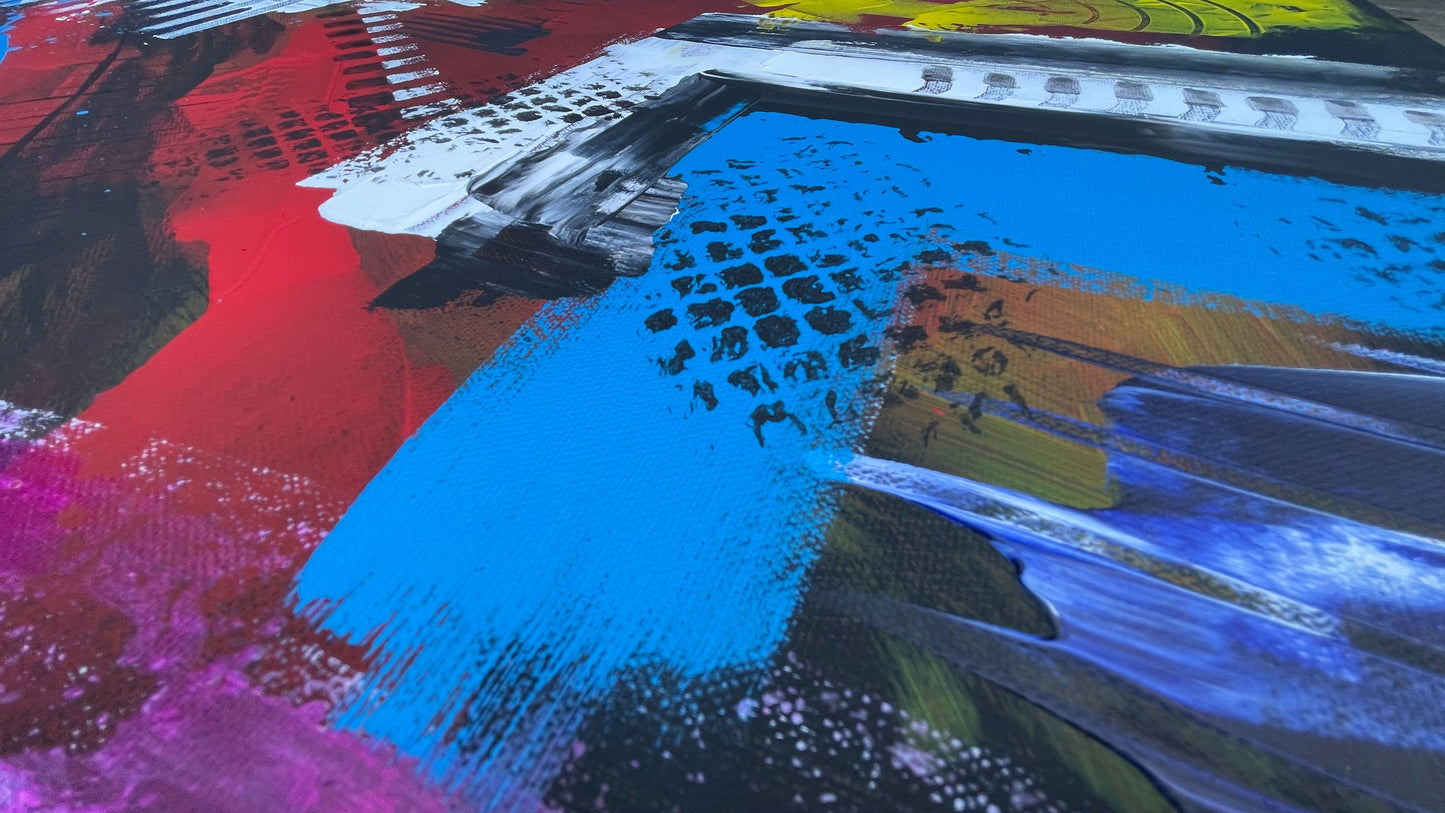 Abstraktes Gemälde aus Acryl handgemalt auf Leinwand 80x80 cm | modernes, individuelles Geschenk | Unikat