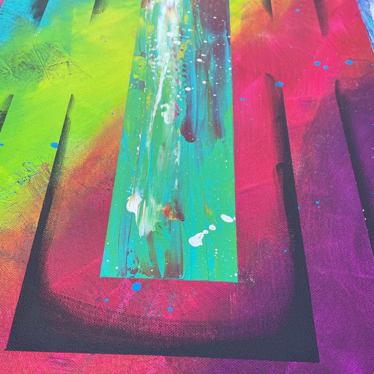 Abstraktes Gemälde aus Acryl handgemalt auf Leinwand 80x80 cm | modernes, individuelles Geschenk | Unikat