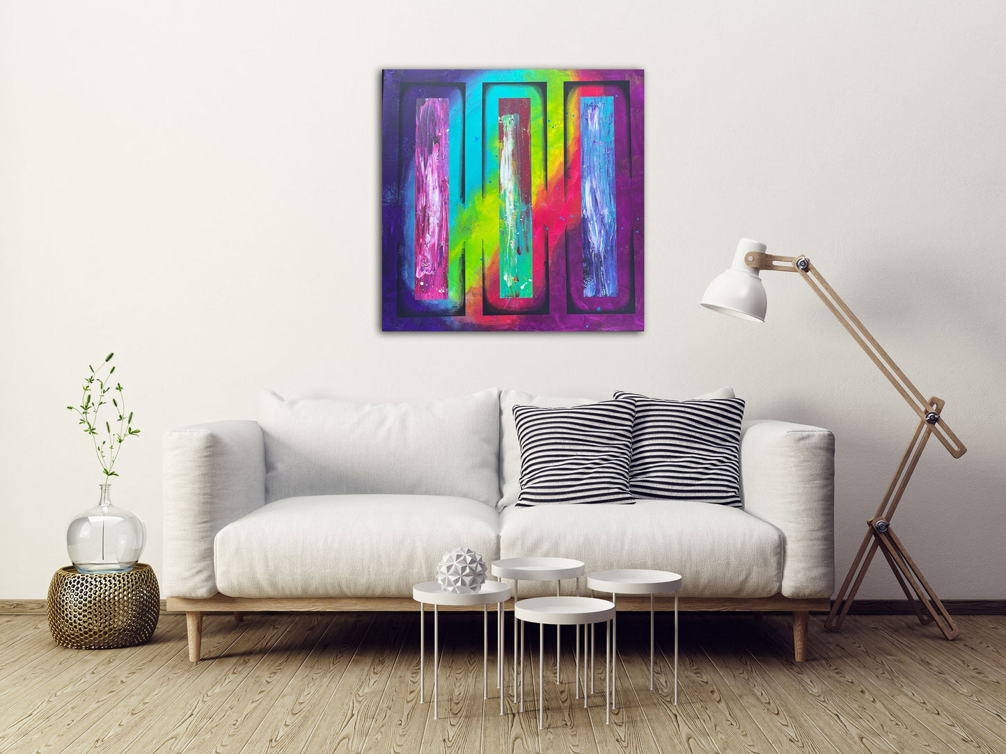 Abstraktes Gemälde aus Acryl handgemalt auf Leinwand 80x80 cm | modernes, individuelles Geschenk | Unikat