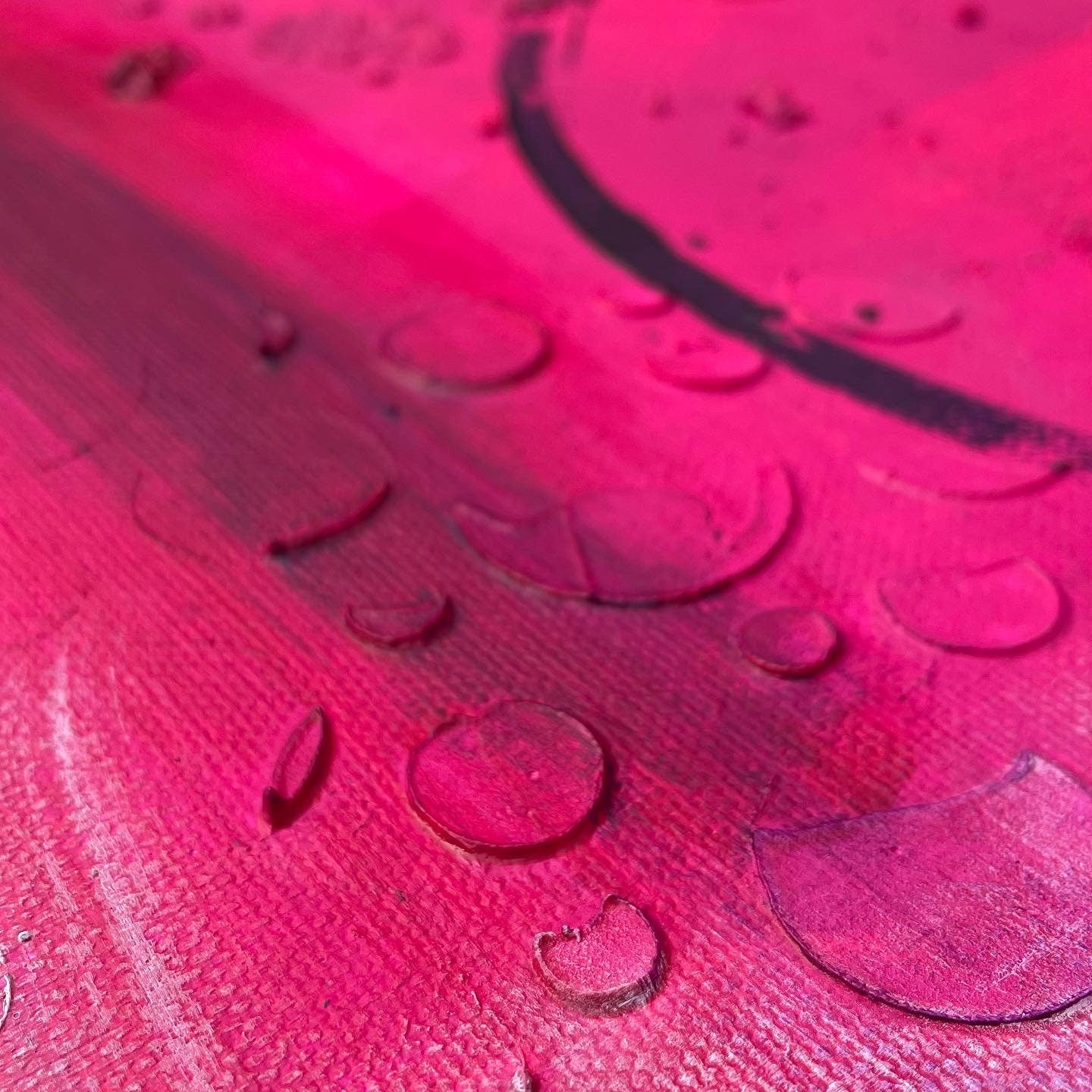 Abstraktes Gemälde aus Acryl handgemalt auf Leinwand pink & gold 80x80 cm | modernes, individuelles Geschenk | Unikat