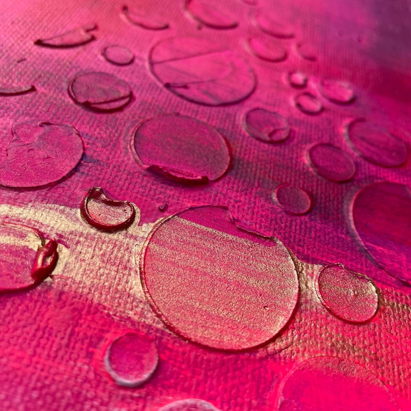 Abstraktes Gemälde aus Acryl handgemalt auf Leinwand pink & gold 80x80 cm | modernes, individuelles Geschenk | Unikat