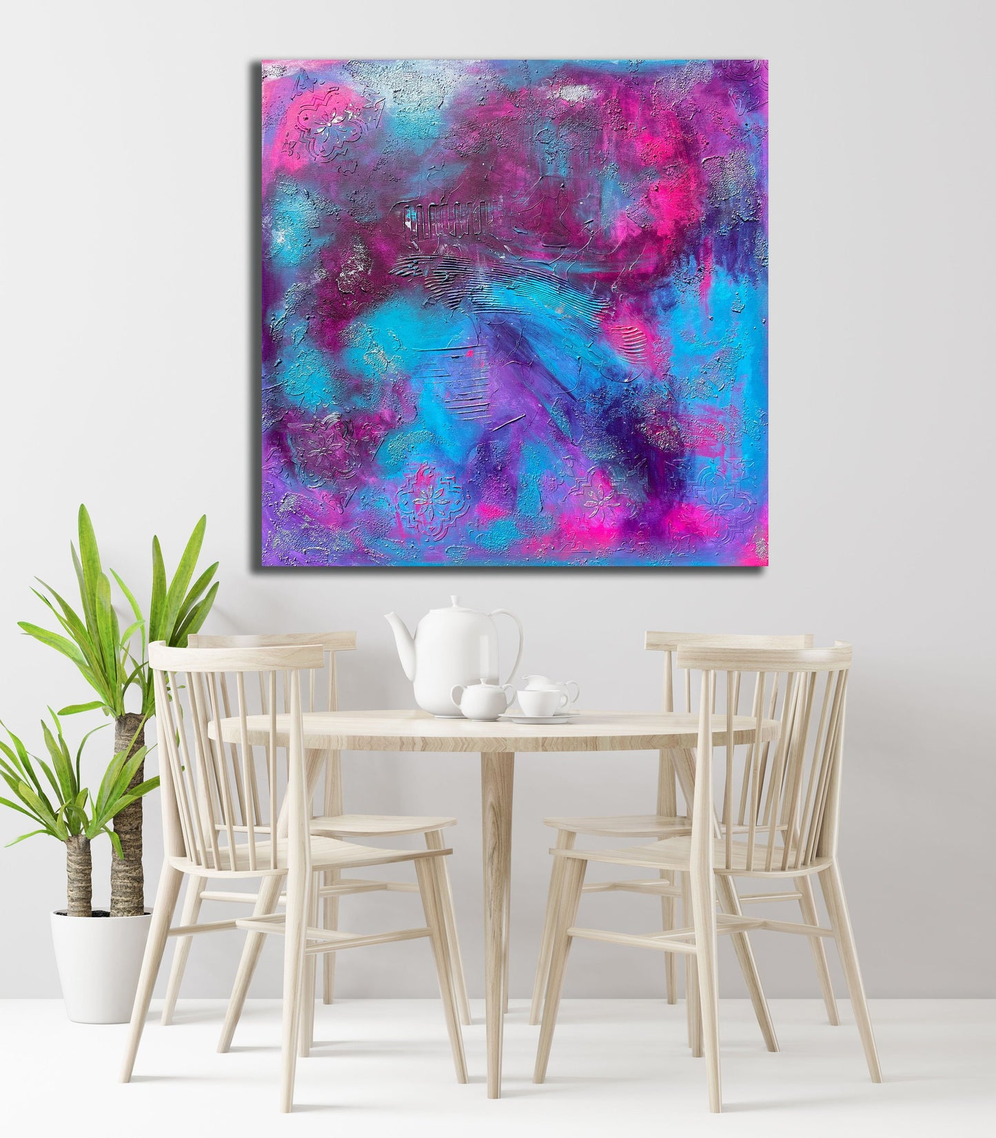 Abstraktes Gemälde aus Acryl handgemalt auf Leinwand 80x80 cm | modernes, individuelles Geschenk | Unikat