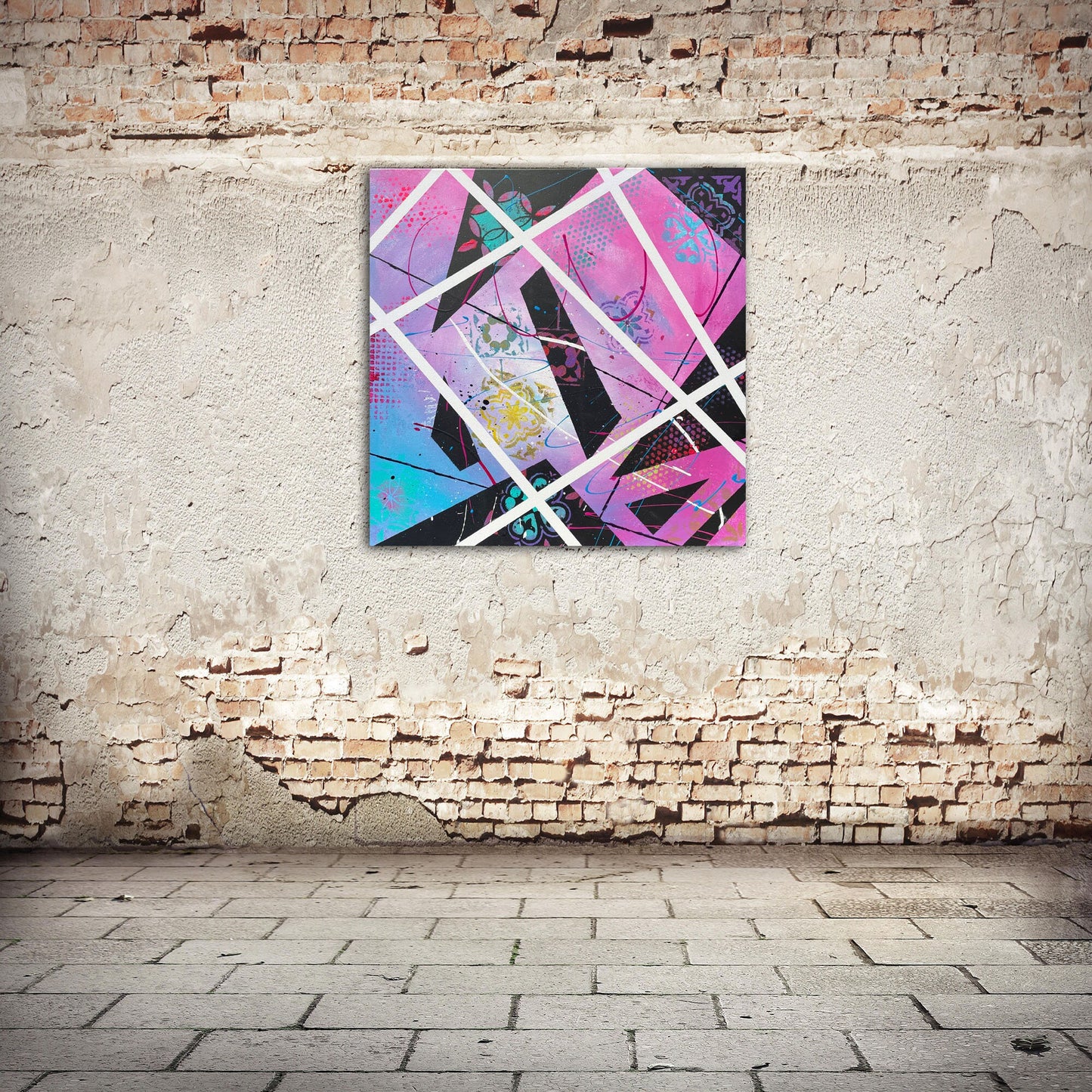 Abstraktes Gemälde aus Acryl handgemalt auf Leinwand 80x80 cm | modernes, individuelles Geschenk | Unikat