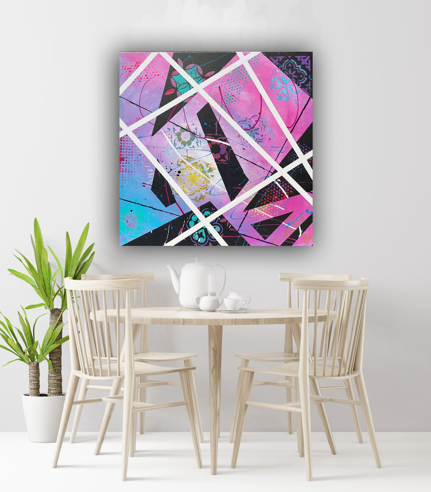 Abstraktes Gemälde aus Acryl handgemalt auf Leinwand 80x80 cm | modernes, individuelles Geschenk | Unikat