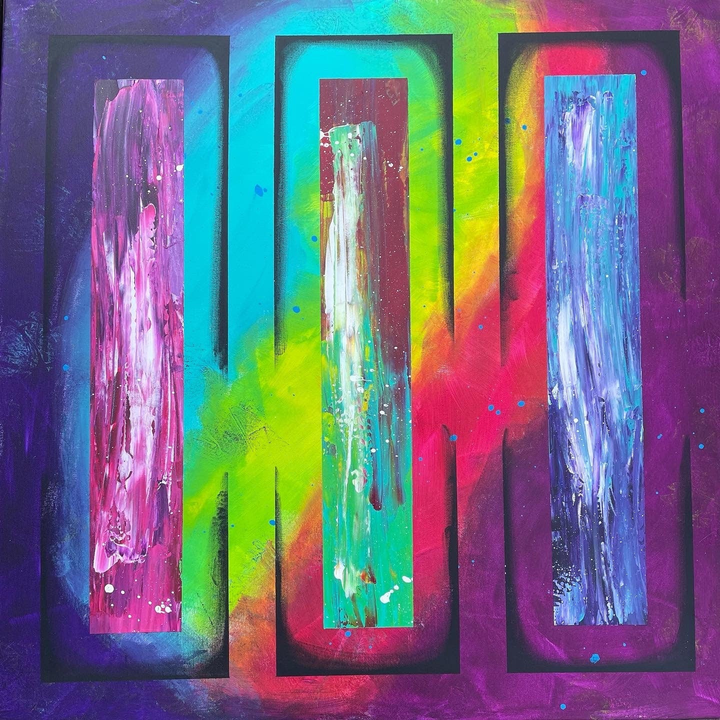 Abstraktes Gemälde aus Acryl handgemalt auf Leinwand 80x80 cm | modernes, individuelles Geschenk | Unikat