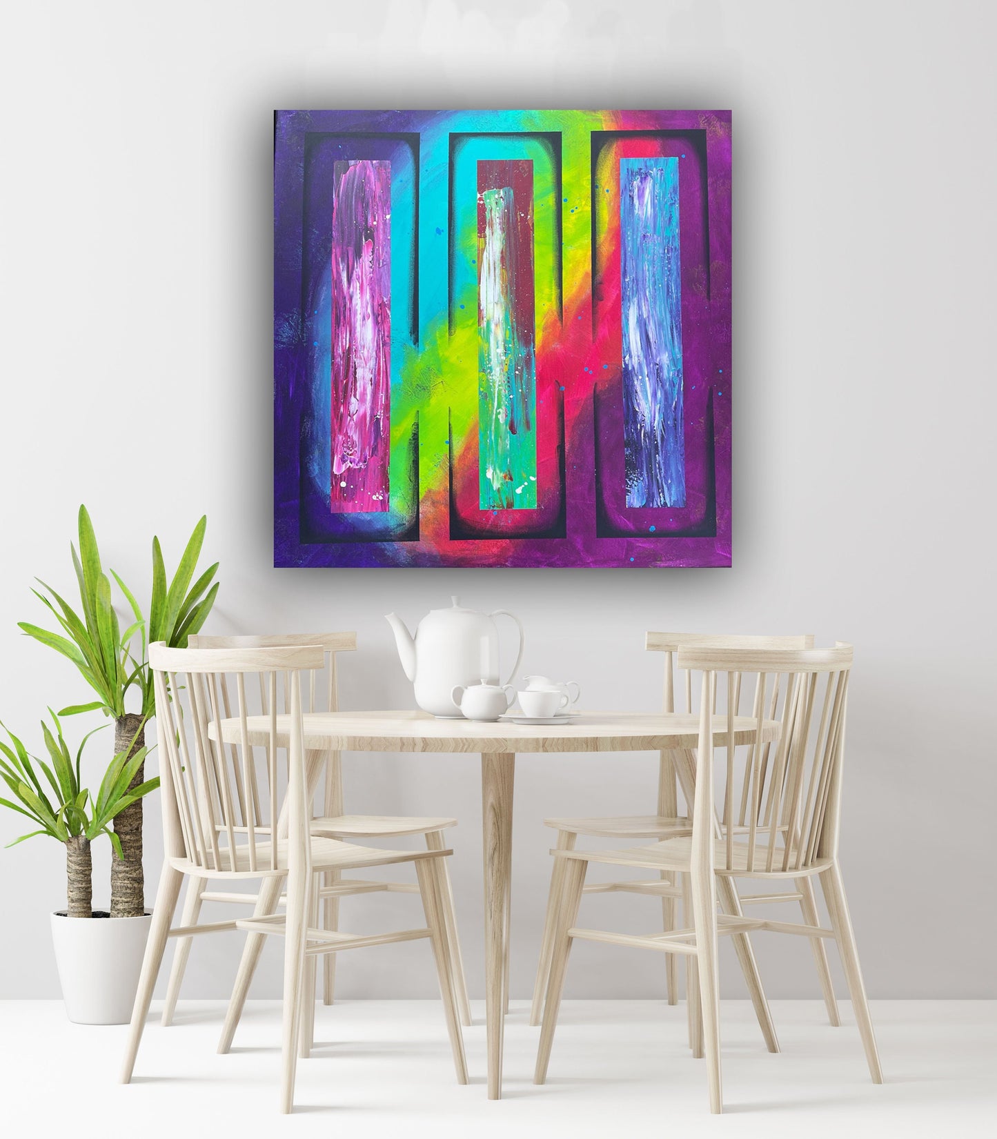 Abstraktes Gemälde aus Acryl handgemalt auf Leinwand 80x80 cm | modernes, individuelles Geschenk | Unikat
