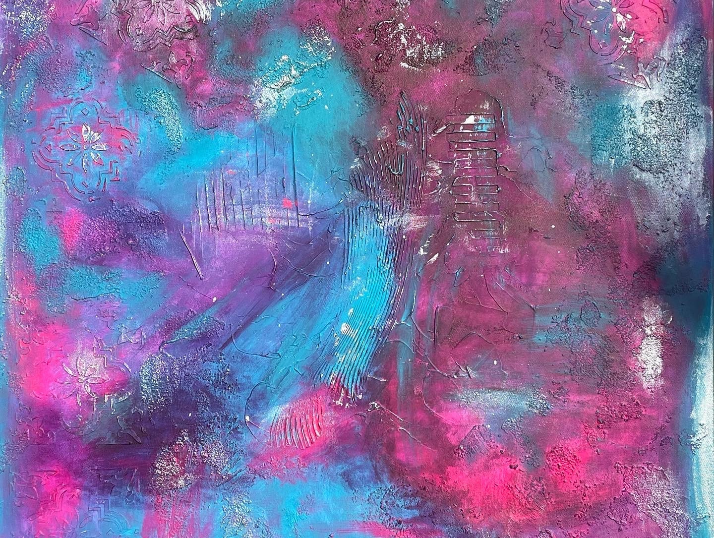 Abstraktes Gemälde aus Acryl handgemalt auf Leinwand 80x80 cm | modernes, individuelles Geschenk | Unikat