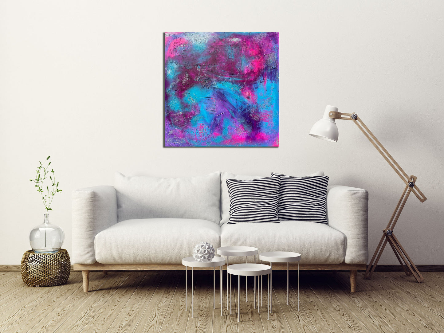 Abstraktes Gemälde aus Acryl handgemalt auf Leinwand 80x80 cm | modernes, individuelles Geschenk | Unikat
