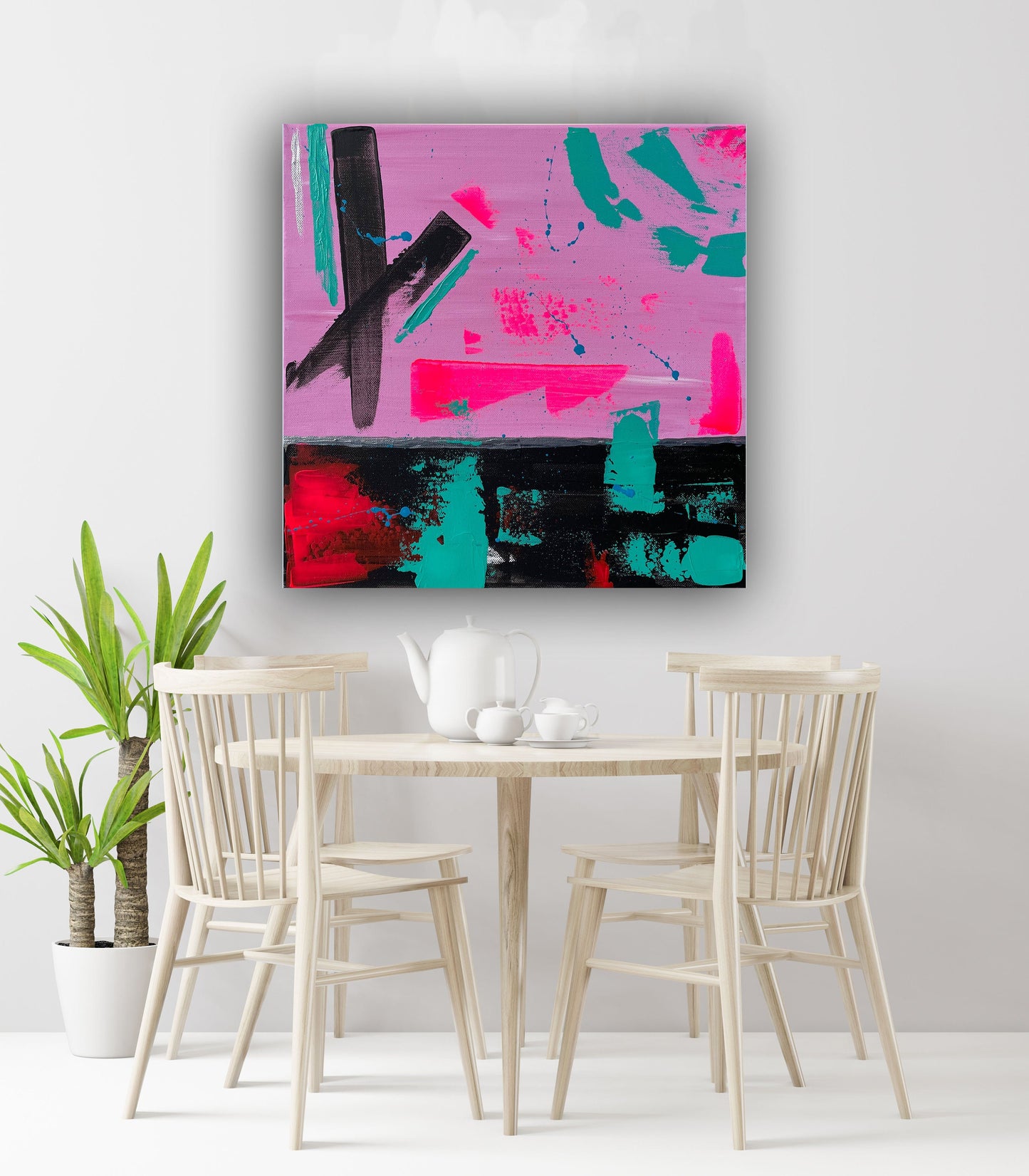 Abstraktes Gemälde aus Acryl handgemalt auf Leinwand 40x40 cm | modernes, individuelles Geschenk | Unikat