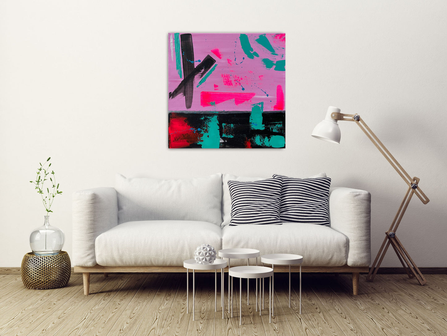 Abstraktes Gemälde aus Acryl handgemalt auf Leinwand 40x40 cm | modernes, individuelles Geschenk | Unikat