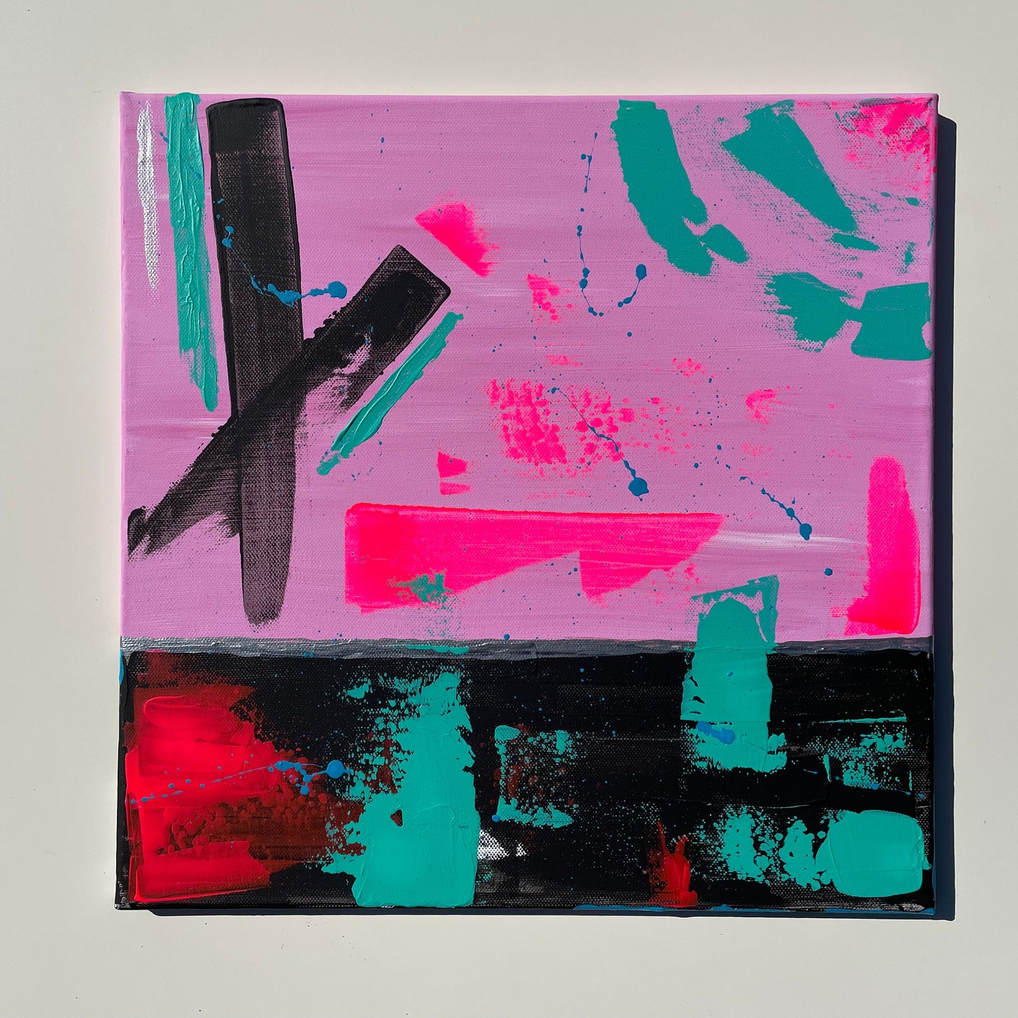 Abstraktes Gemälde aus Acryl handgemalt auf Leinwand 40x40 cm | modernes, individuelles Geschenk | Unikat