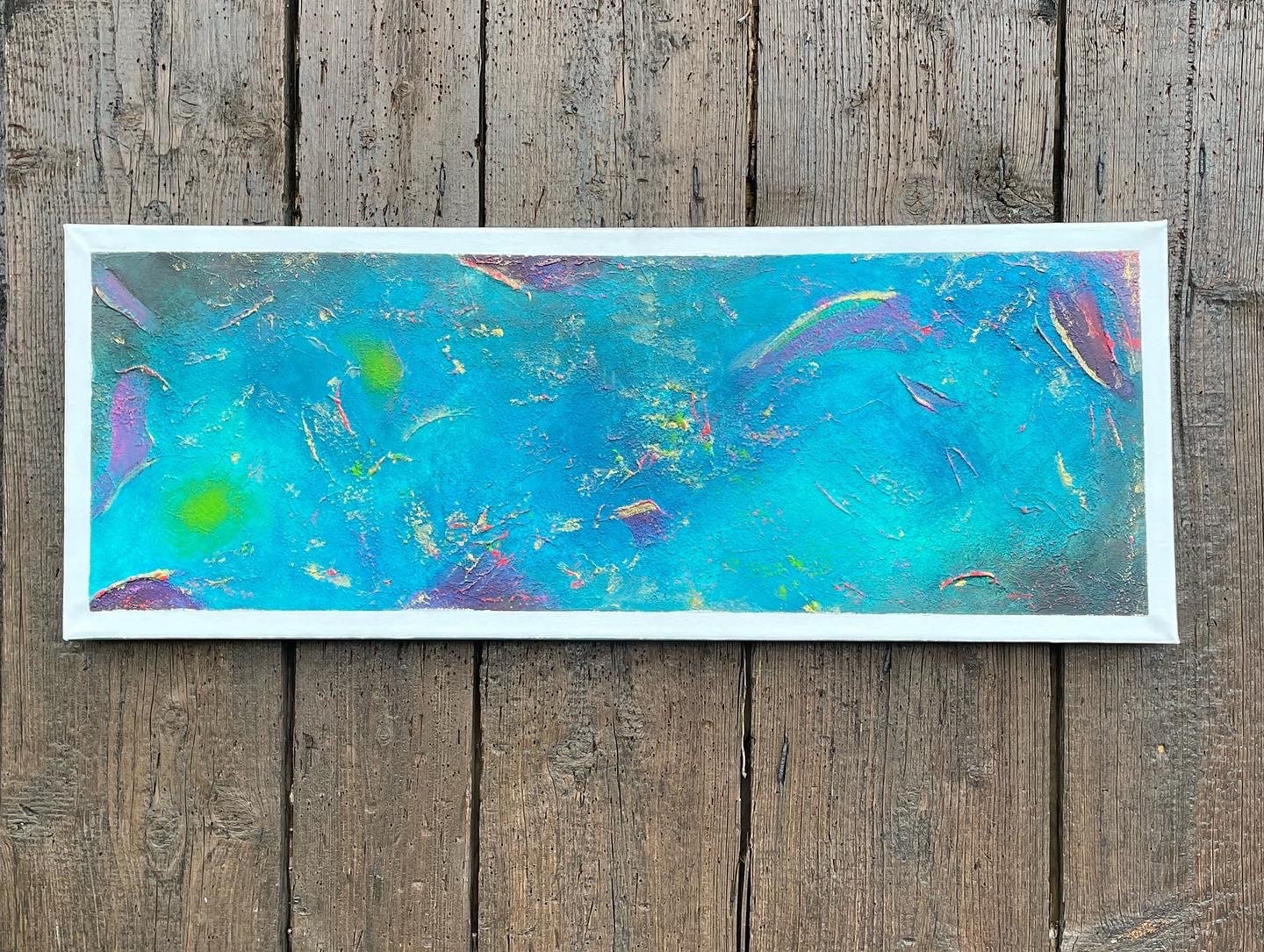 Abstraktes Gemälde aus Acryl handgemalt auf Leinwand 80x30 cm | modernes, individuelles Geschenk | Unikat