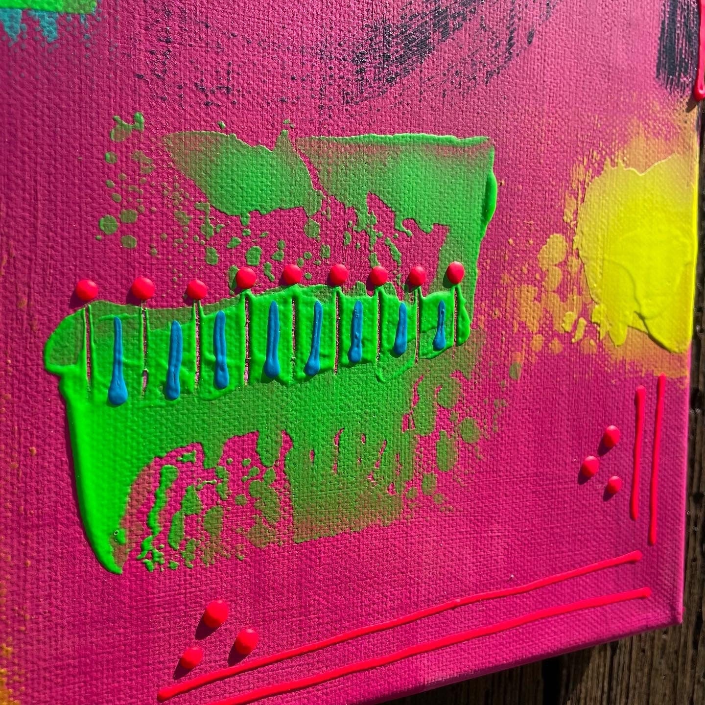 Abstraktes Gemälde aus Acryl handgemalt auf Leinwand 40x40 cm | modernes, individuelles Geschenk | Unikat