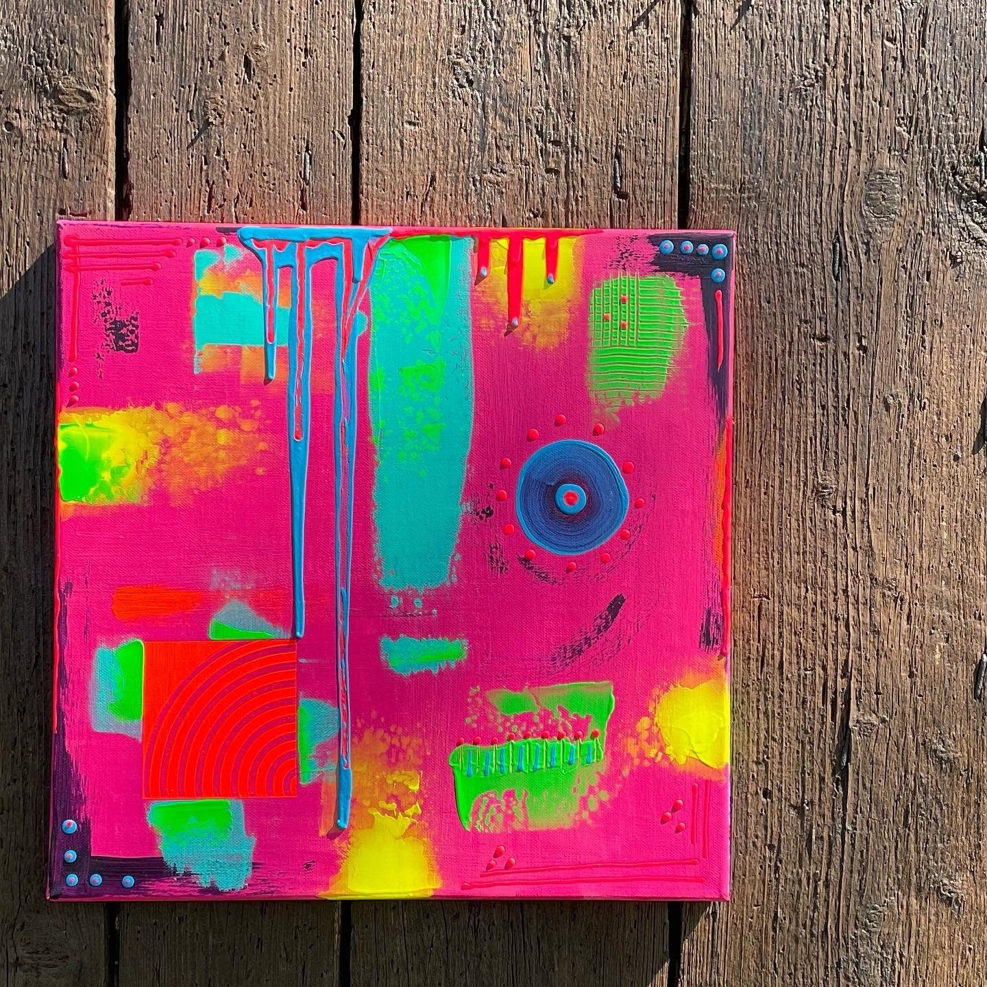 Abstraktes Gemälde aus Acryl handgemalt auf Leinwand 40x40 cm | modernes, individuelles Geschenk | Unikat