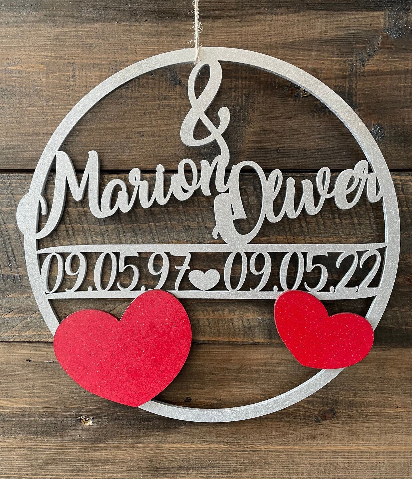 Jubiläumskranz, Jubiläum, 25 Jahre, 50 Jahre, Goldhochzeit, Silberhochzeit, Hochzeitstag, personalisiert, Geschenk