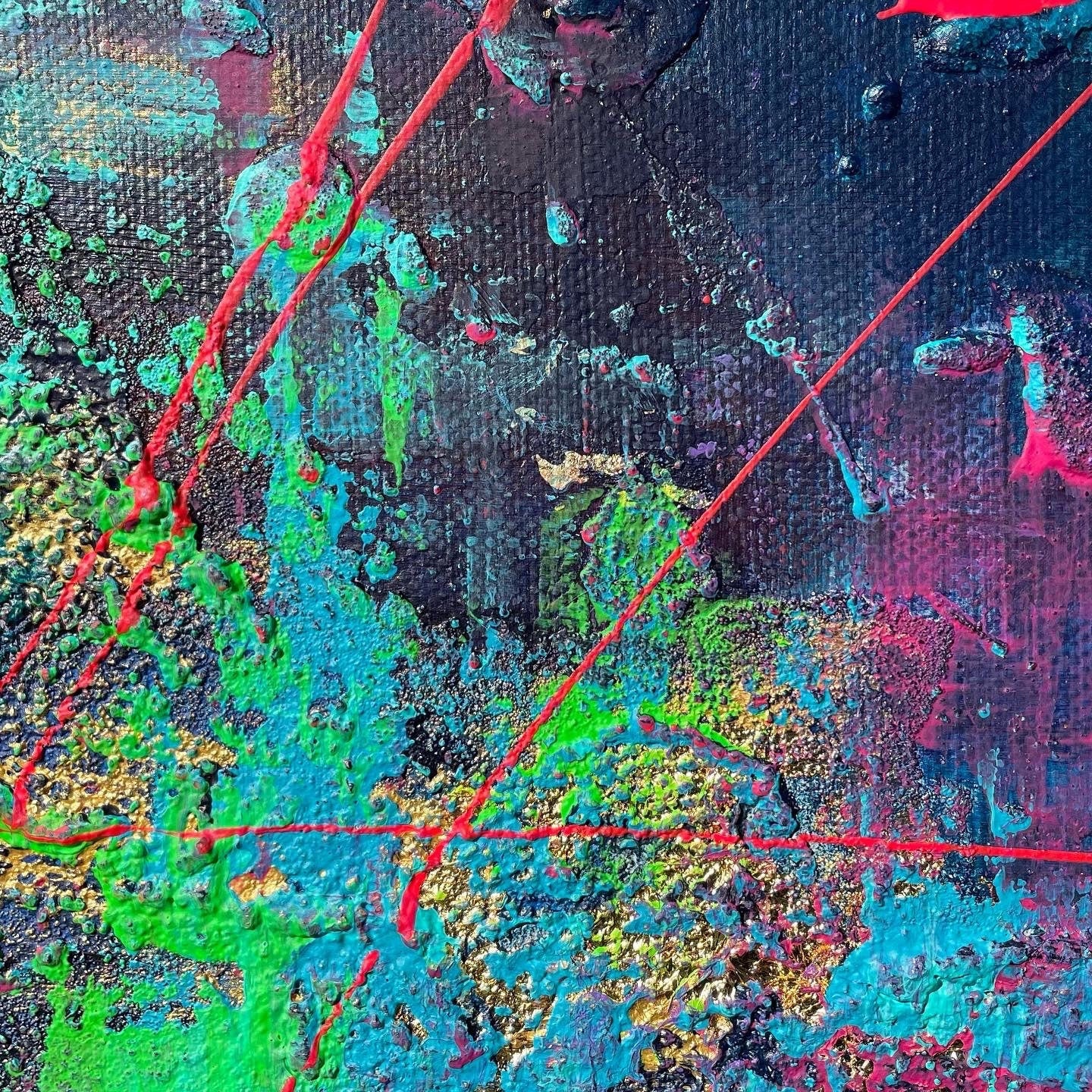 Abstraktes Gemälde aus Acryl handgemalt auf Leinwand 40x40 cm | modernes, individuelles Geschenk | Unikat