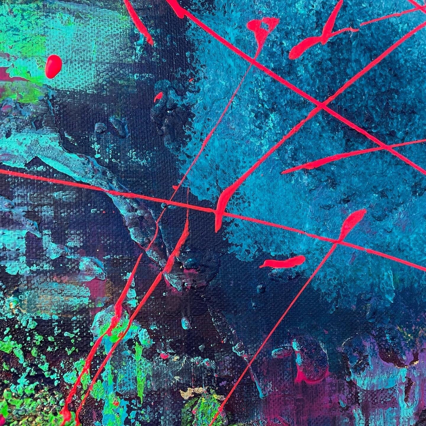 Abstraktes Gemälde aus Acryl handgemalt auf Leinwand 40x40 cm | modernes, individuelles Geschenk | Unikat