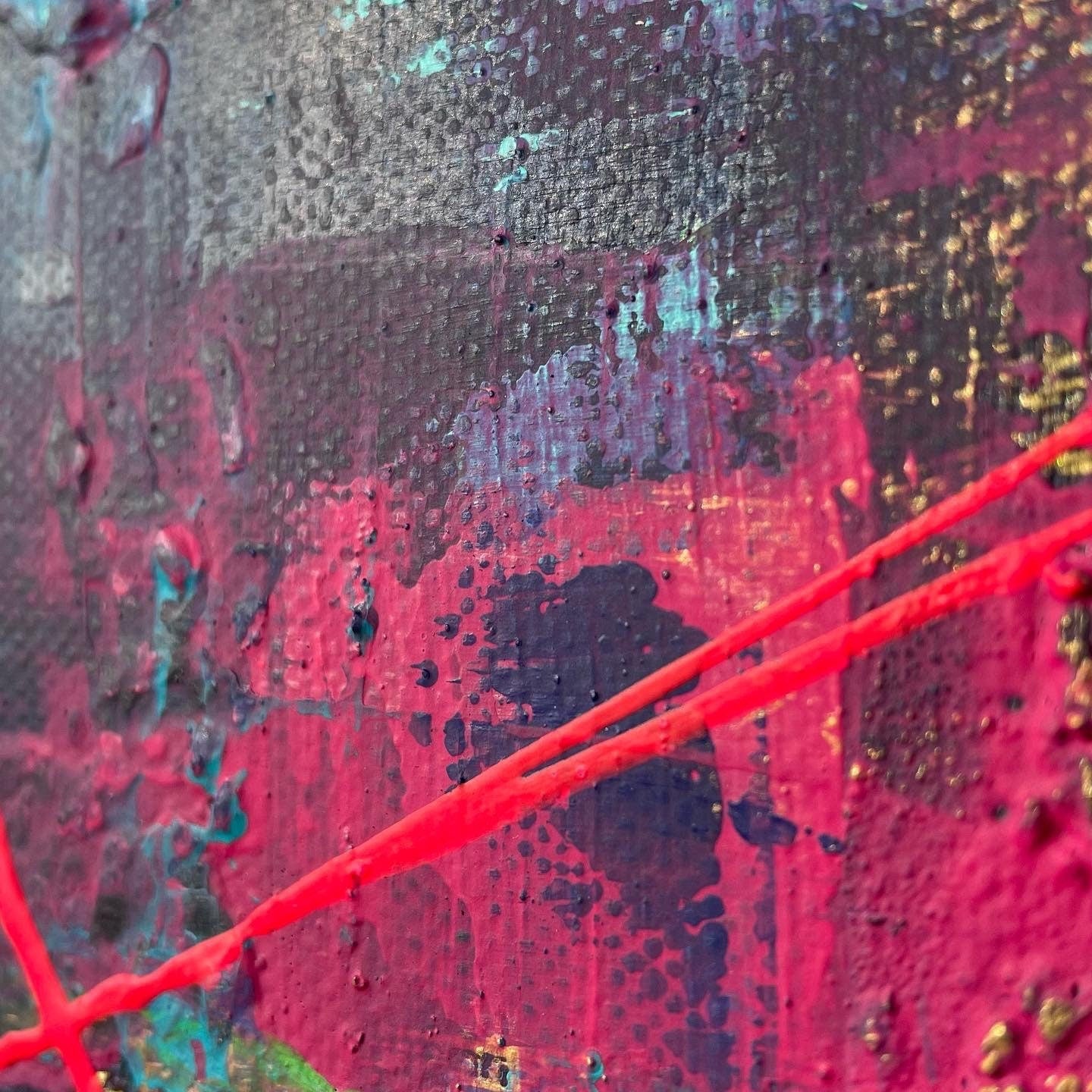 Abstraktes Gemälde aus Acryl handgemalt auf Leinwand 40x40 cm | modernes, individuelles Geschenk | Unikat