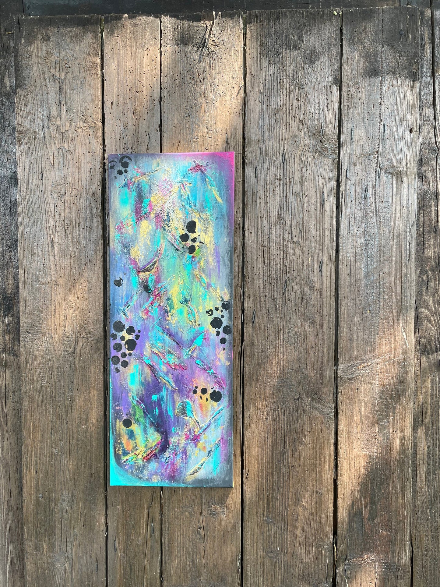 Abstraktes Gemälde aus Acryl handgemalt auf Leinwand 80x30 cm | modernes, individuelles Geschenk | Unikat