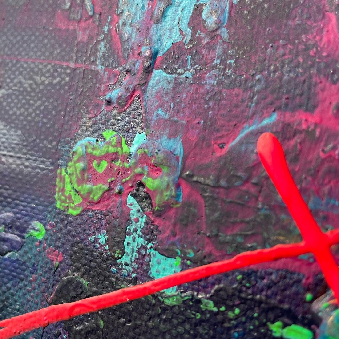 Abstraktes Gemälde aus Acryl handgemalt auf Leinwand 40x40 cm | modernes, individuelles Geschenk | Unikat
