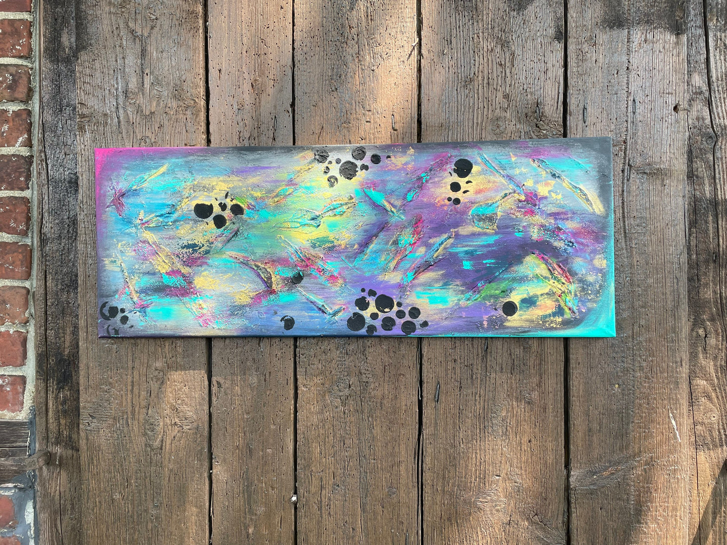 Abstraktes Gemälde aus Acryl handgemalt auf Leinwand 80x30 cm | modernes, individuelles Geschenk | Unikat